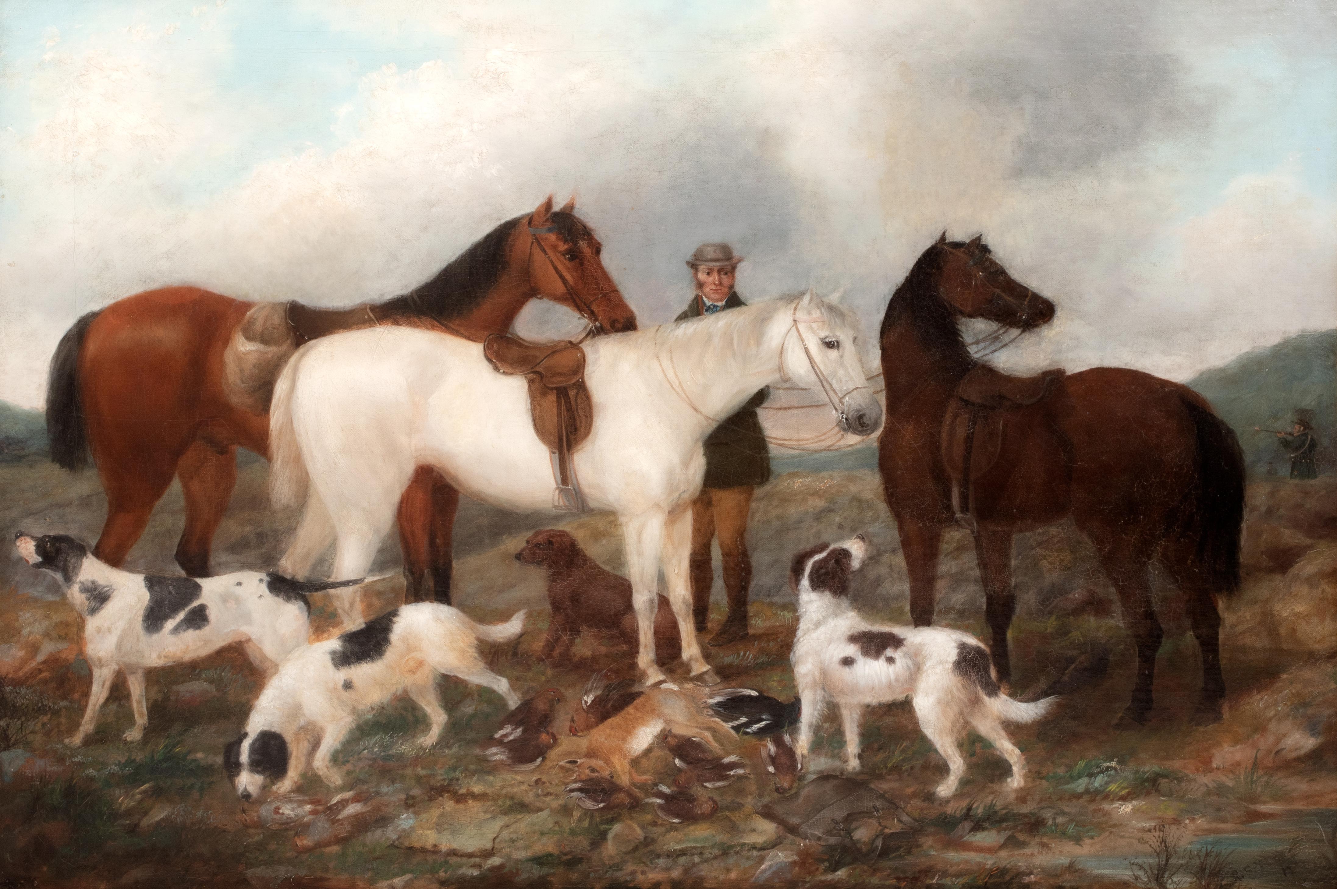 The Hunting Party, Scottish Moors, 19th Century 

by ROBERT CLEMINSON (1844-1902) similar to $15,000

Large 19th century Scottish Moors Hunting Party, oil on canvas by Robert Cleminson. Excellent quality and condition example of the prolific