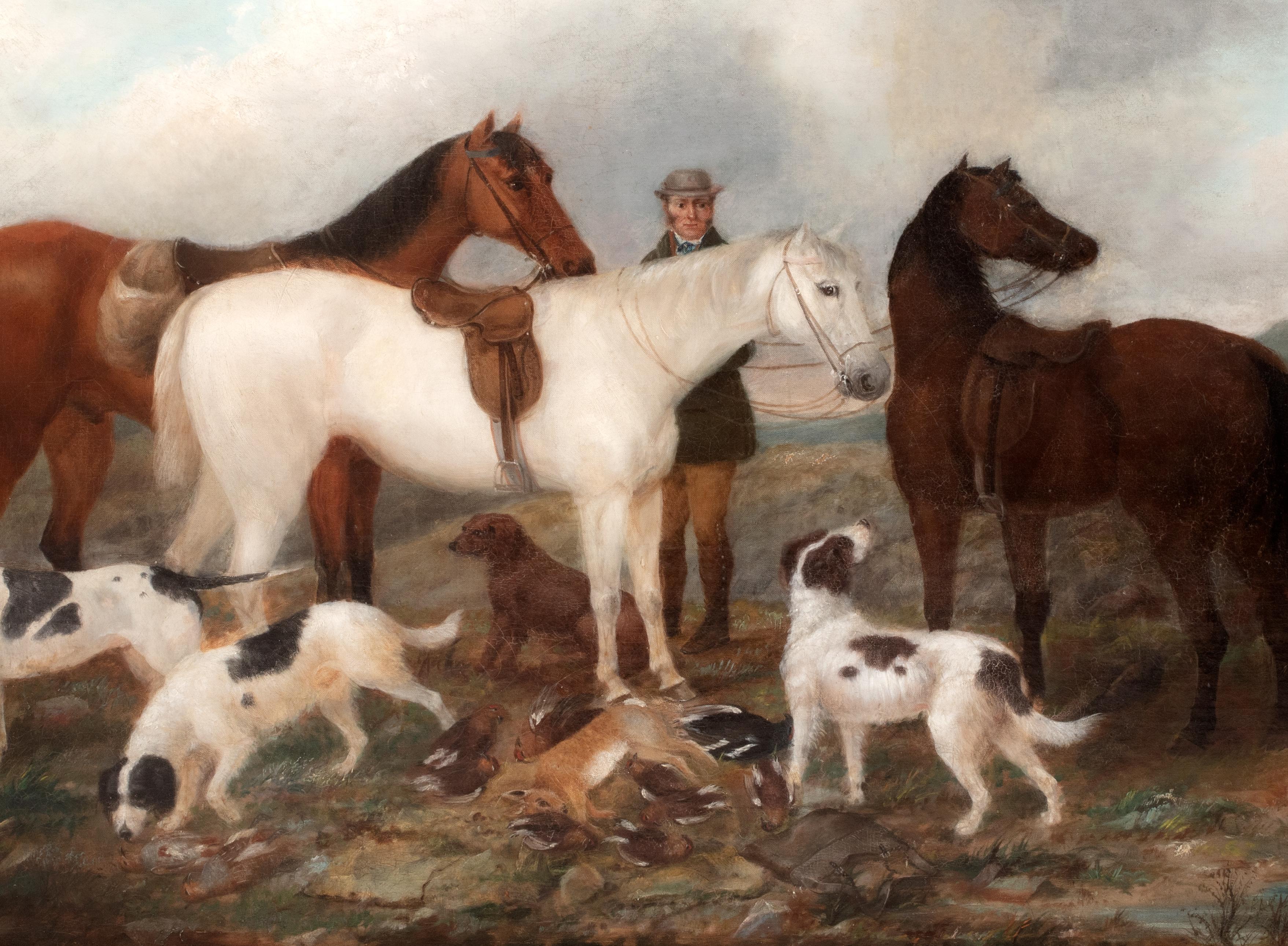 The Hunting Party, Scottish Moors, 19th Century   by ROBERT CLEMINSON (1844-1902 For Sale 2