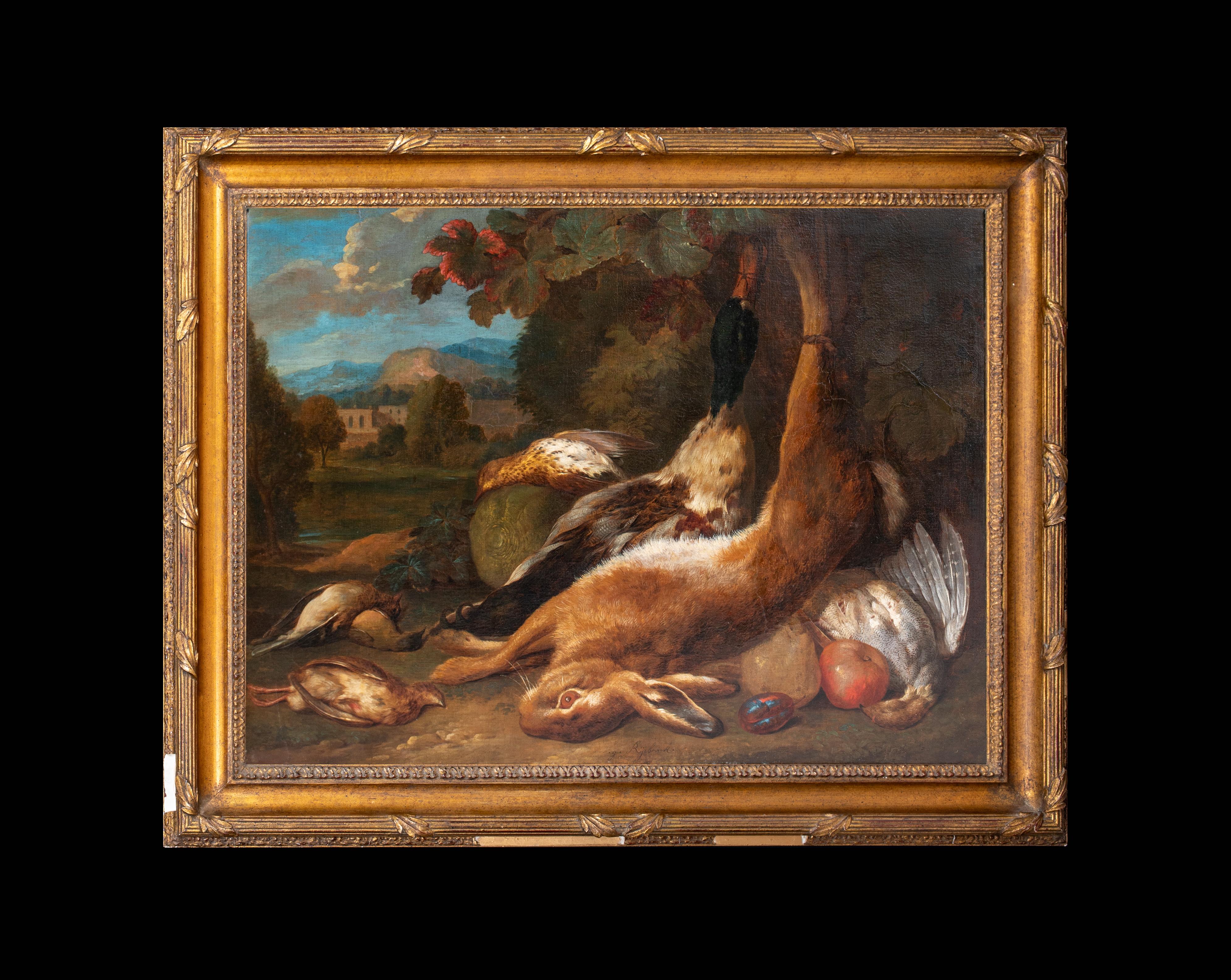 Il ritorno dei cacciatori, natura morta di selvaggina, 18° secolo  da Gerard Rysbraeck - Painting di Unknown