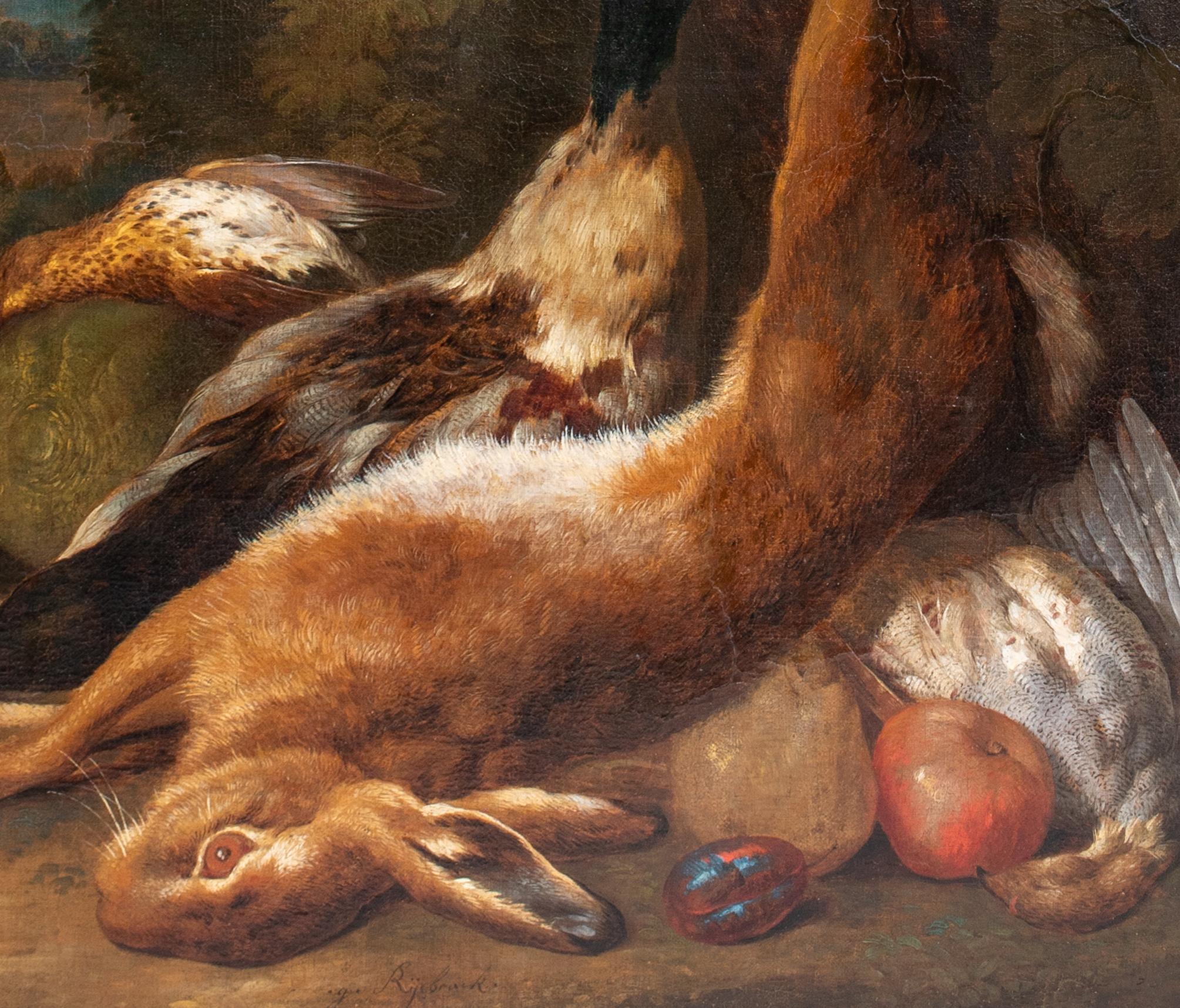 Il ritorno dei cacciatori, natura morta di selvaggina, 18° secolo  da Gerard Rysbraeck 5