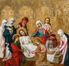 The Lamentation Of Christ, 16th Century German School Oil On Panel
