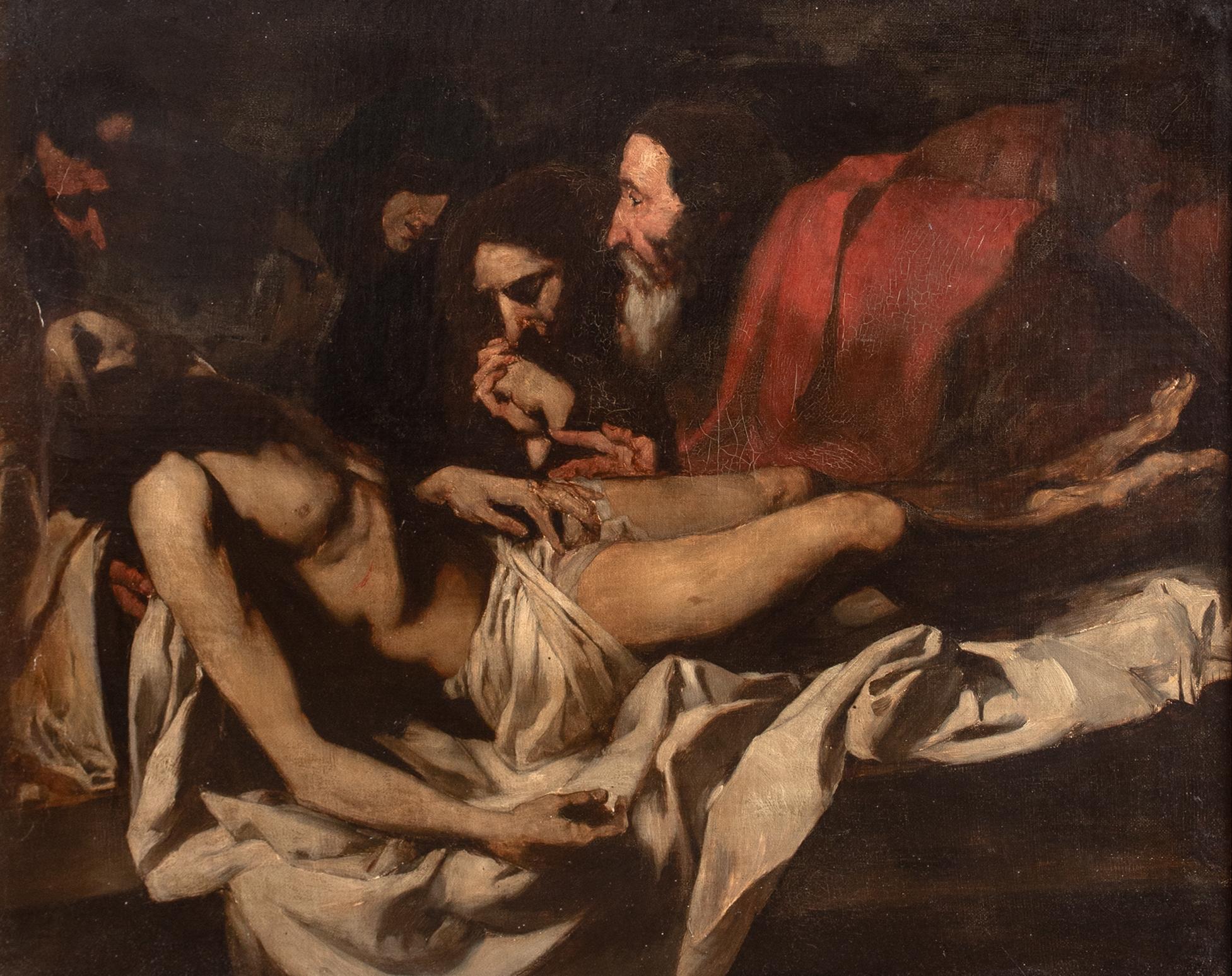 The Lamentation Of Christ, 17th Century

follower of CARAVAGGIO (1571-1610)

17th century Italian Old Master depiction of the Lamentation Of Christ, oil on canvas laid to panel. Excellent quality and condition baroque interior of of the Lamentation