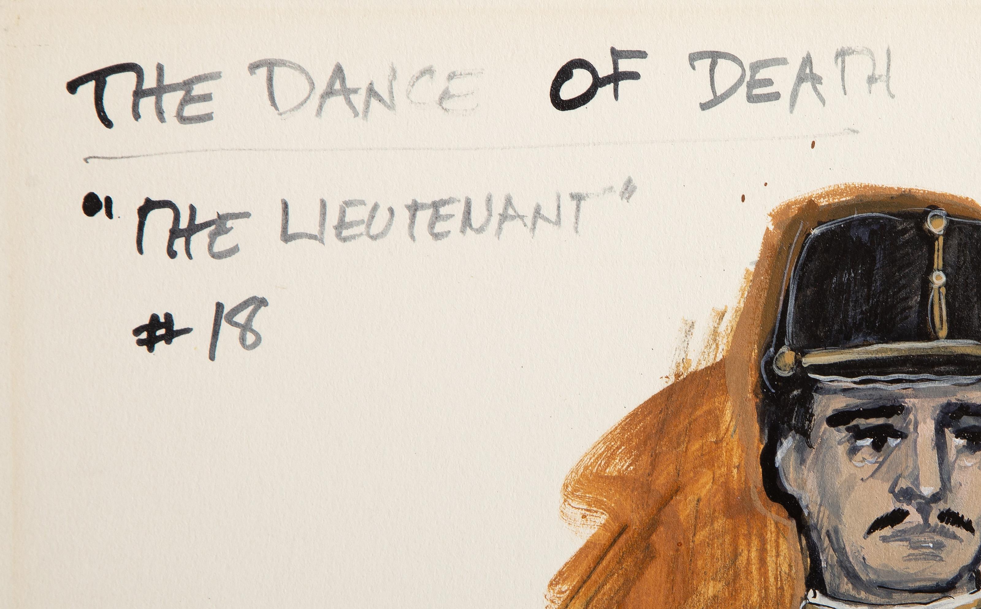 The Lieutenant #18, Impressionistische Gouache und Öl auf Karton von Lewis Brown im Angebot 2