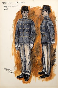 Il tenente #18, Gouache impressionista e olio su tavola di Lewis Brown