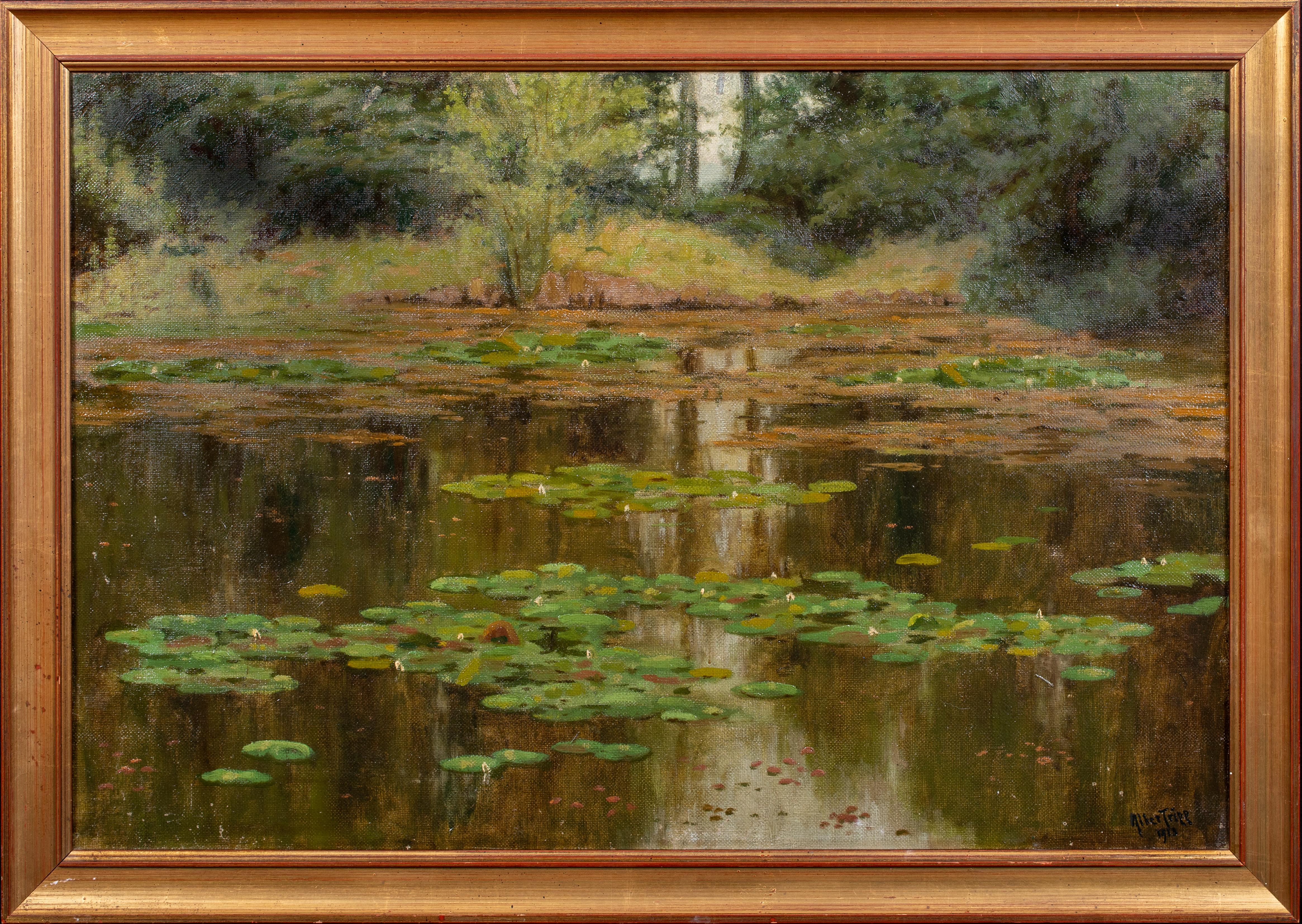 Der Lily-Pond, datiert 1915  Herbert Alker Tripp (1883-1954) – Painting von Unknown