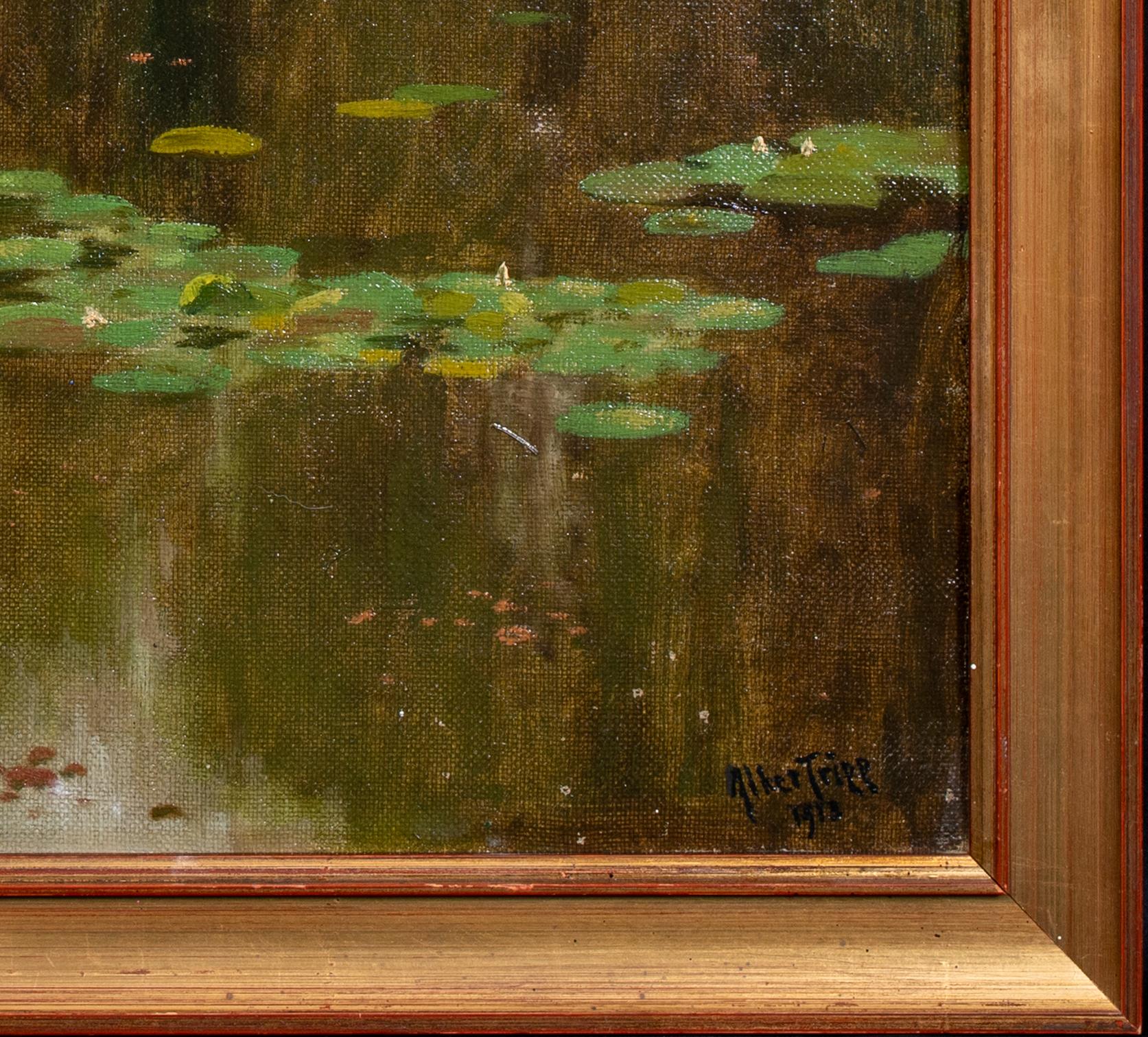 Der Seerosenteich, datiert 1915

von Herbert Alker Tripp (1883-1954)

Große englische impressionistische Studie eines Seerosenteichs von 1915, Öl auf Leinwand von Herbert Alker Tripp. Hervorragende Qualität und Zustand Beispiel des englischen Malers