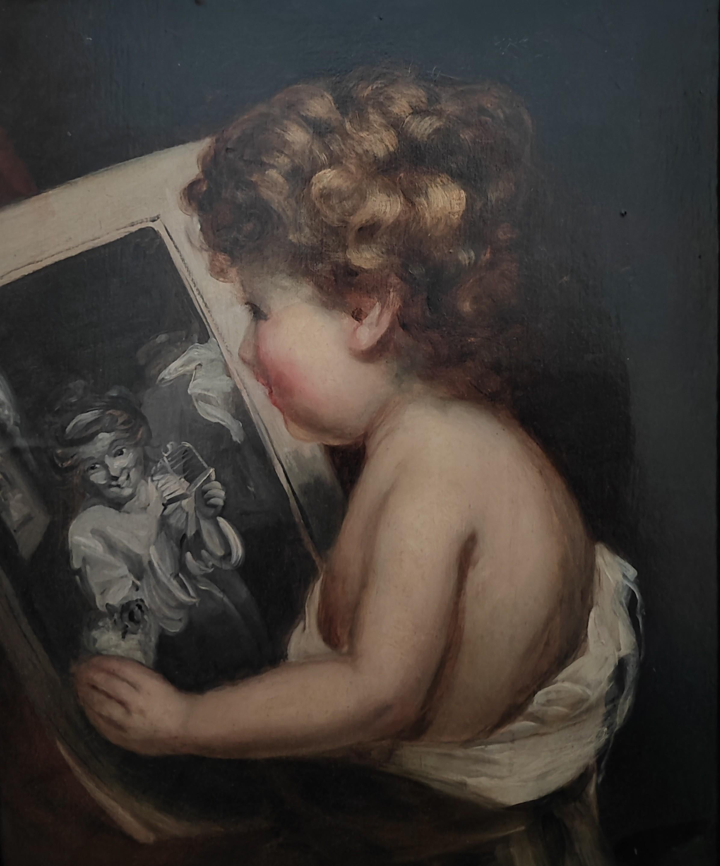 Figurative Painting di Unknown - Il piccolo curioso