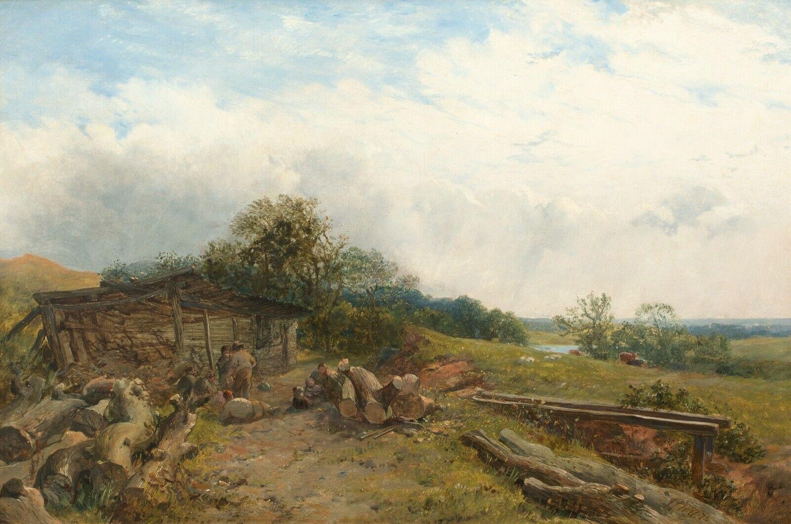 The Loggers Rest, 19th Century - Painting by Unknown