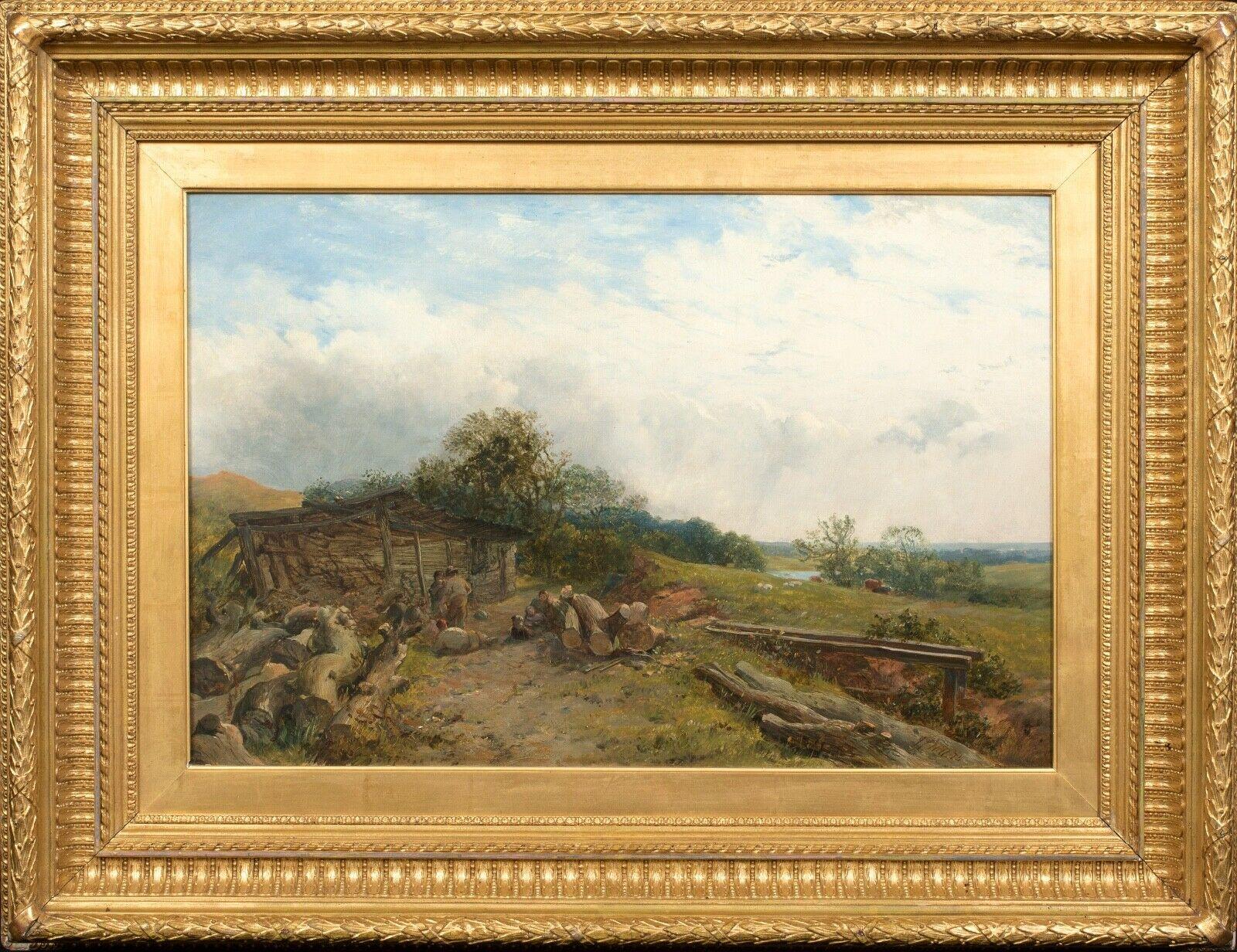Unknown Landscape Painting - The Loggers Rest, 19th Century