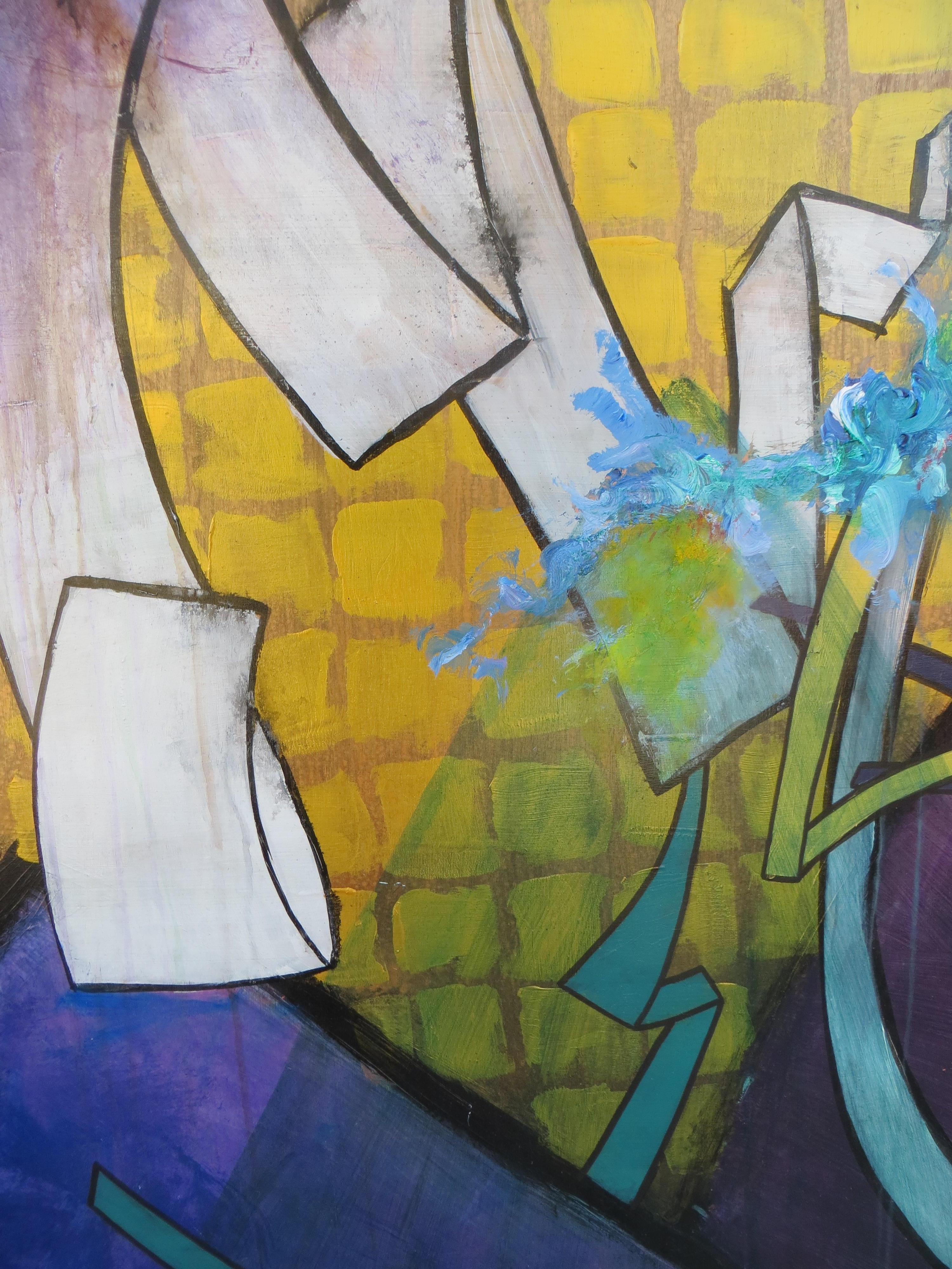 The Loss of Fauna Paintings, A Pair of Decorative Modern Art Panels, Signed For Sale 6