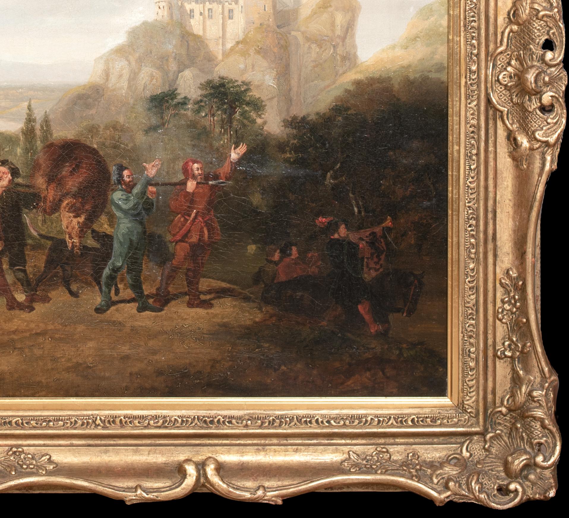 La chasse à la sangle médiévale, château de Rheinstein, 19e siècle

École allemande

Grande chasse au sanglier médiévale allemande du XIXe siècle, huile sur toile. Panorama d'excellente qualité et condition d'une partie de chasse au sanglier menée