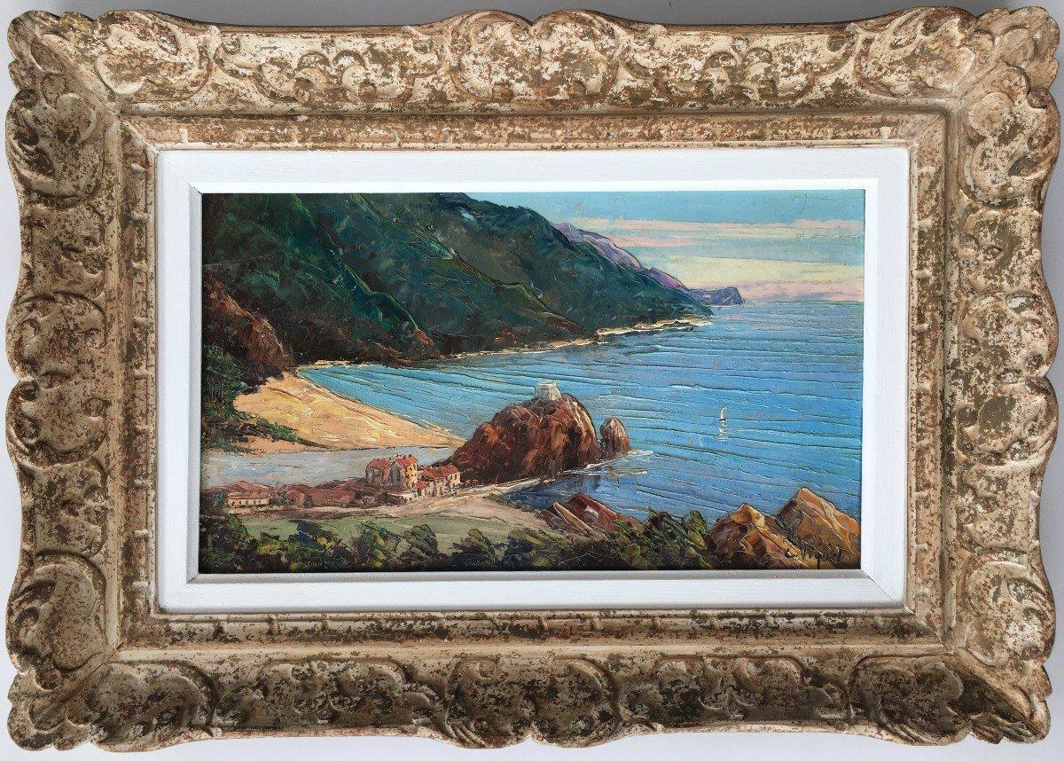 The Mediterranean Sea, Original Oil Painting, French School, Signed