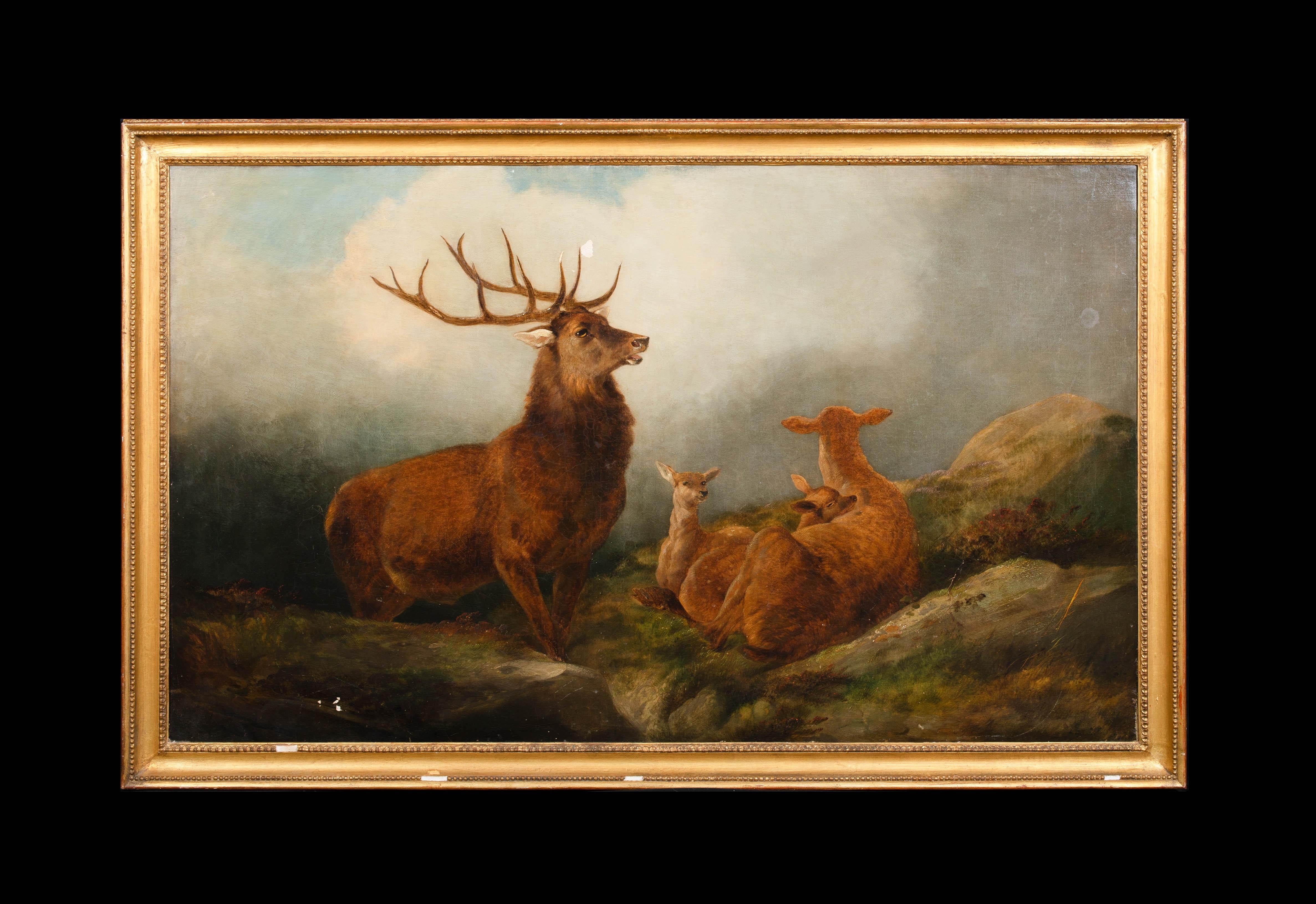 The Monarch Of The Glen, 19th Century Scottish Highland Stag - Painting by Unknown