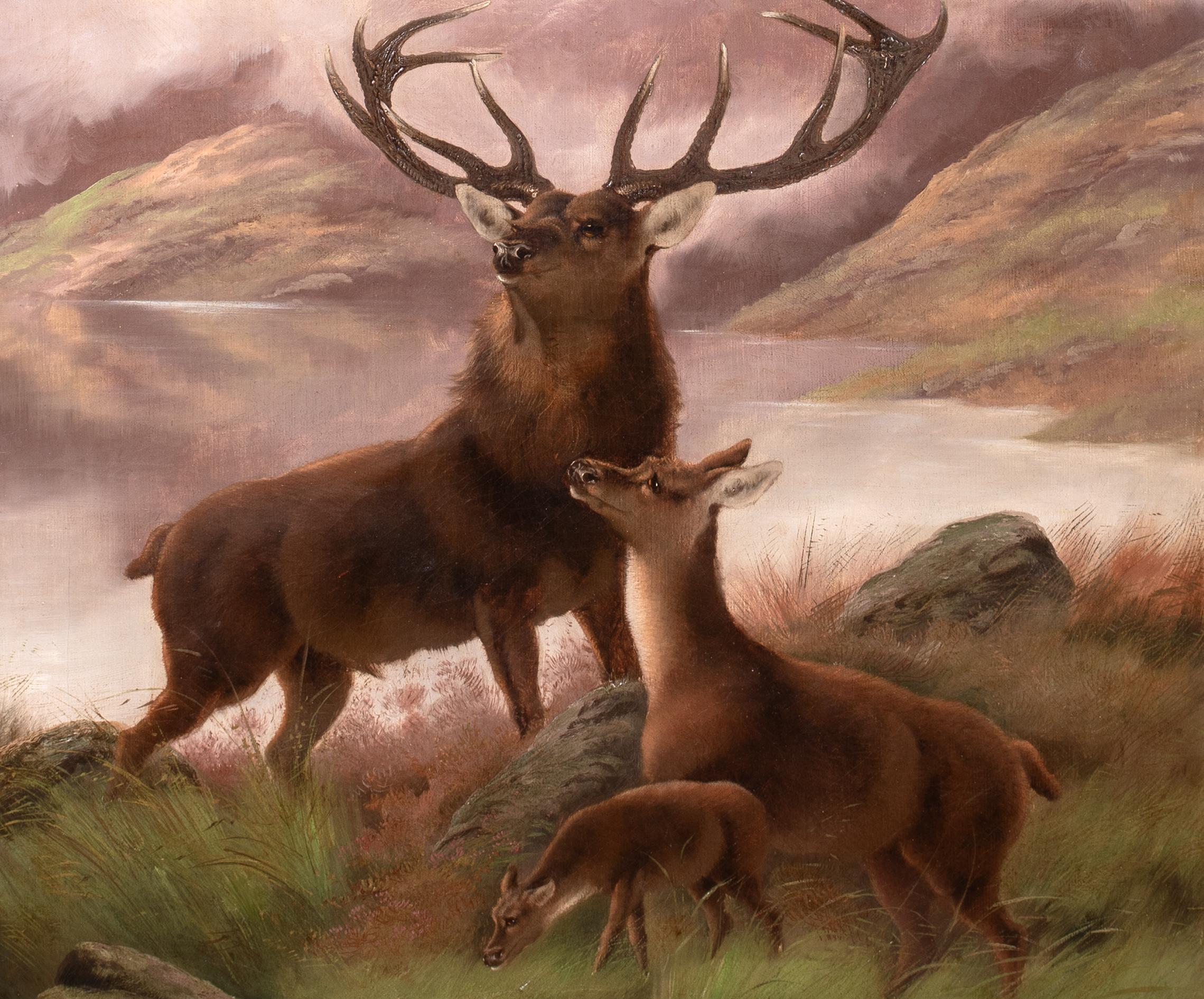 Il Monarca del Glen, XIX secolo - Cervo e cerbiatto delle Highlands Sottish in vendita 2