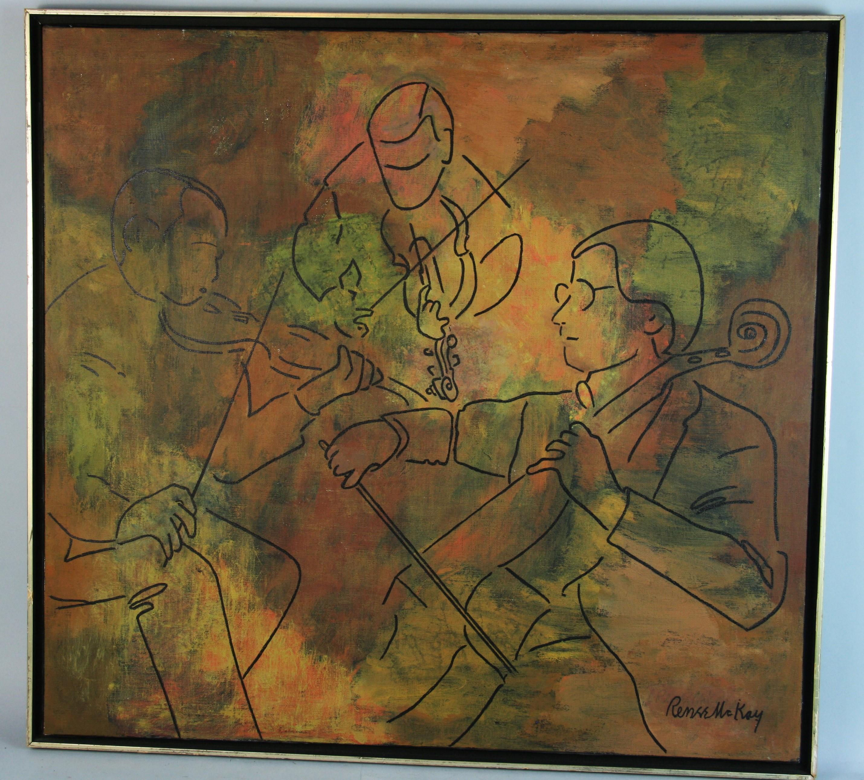 Unknown Figurative Painting - The Musicians By R. McKay
