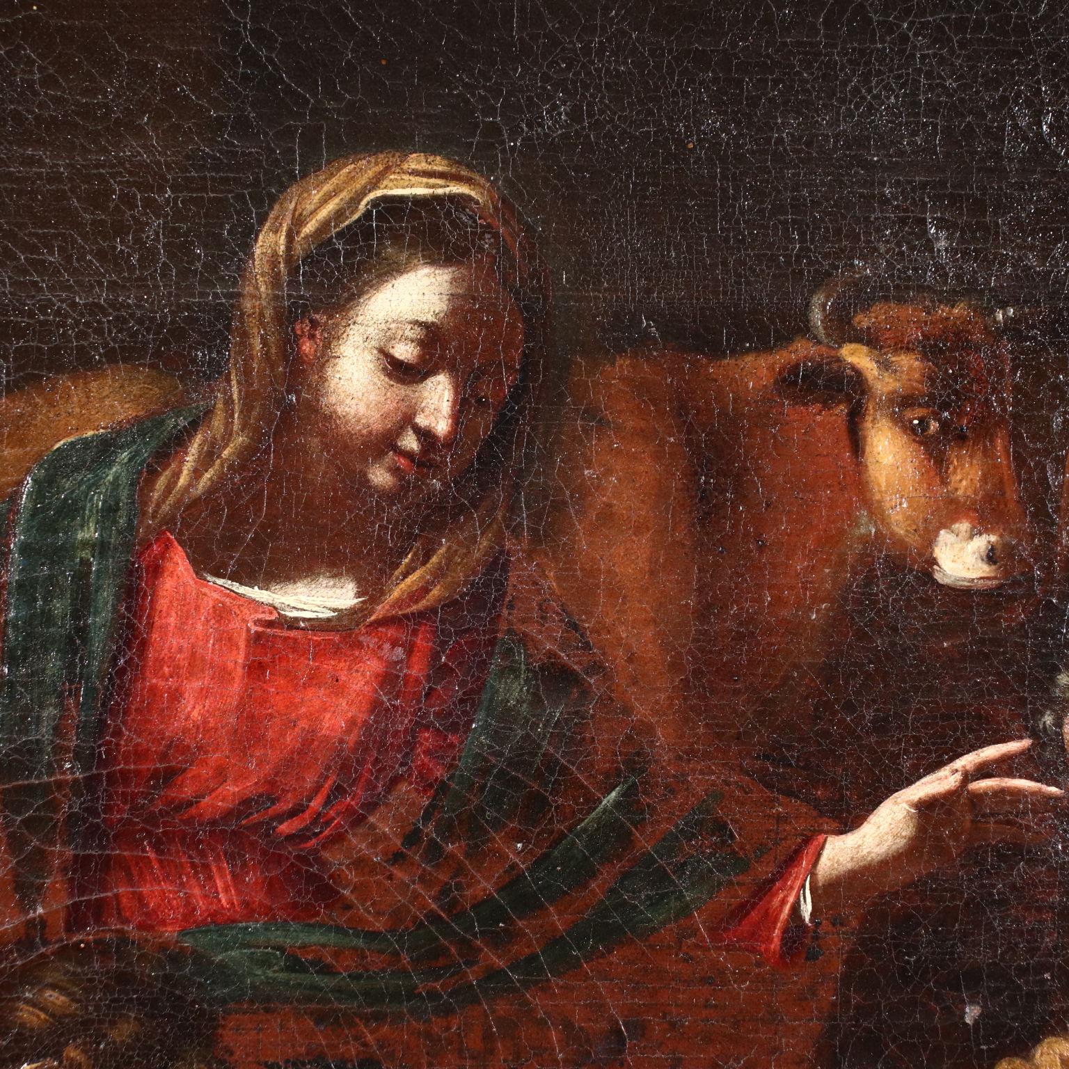 The Nativity, oil on canvas, 1600s - Other Art Style Painting by Unknown