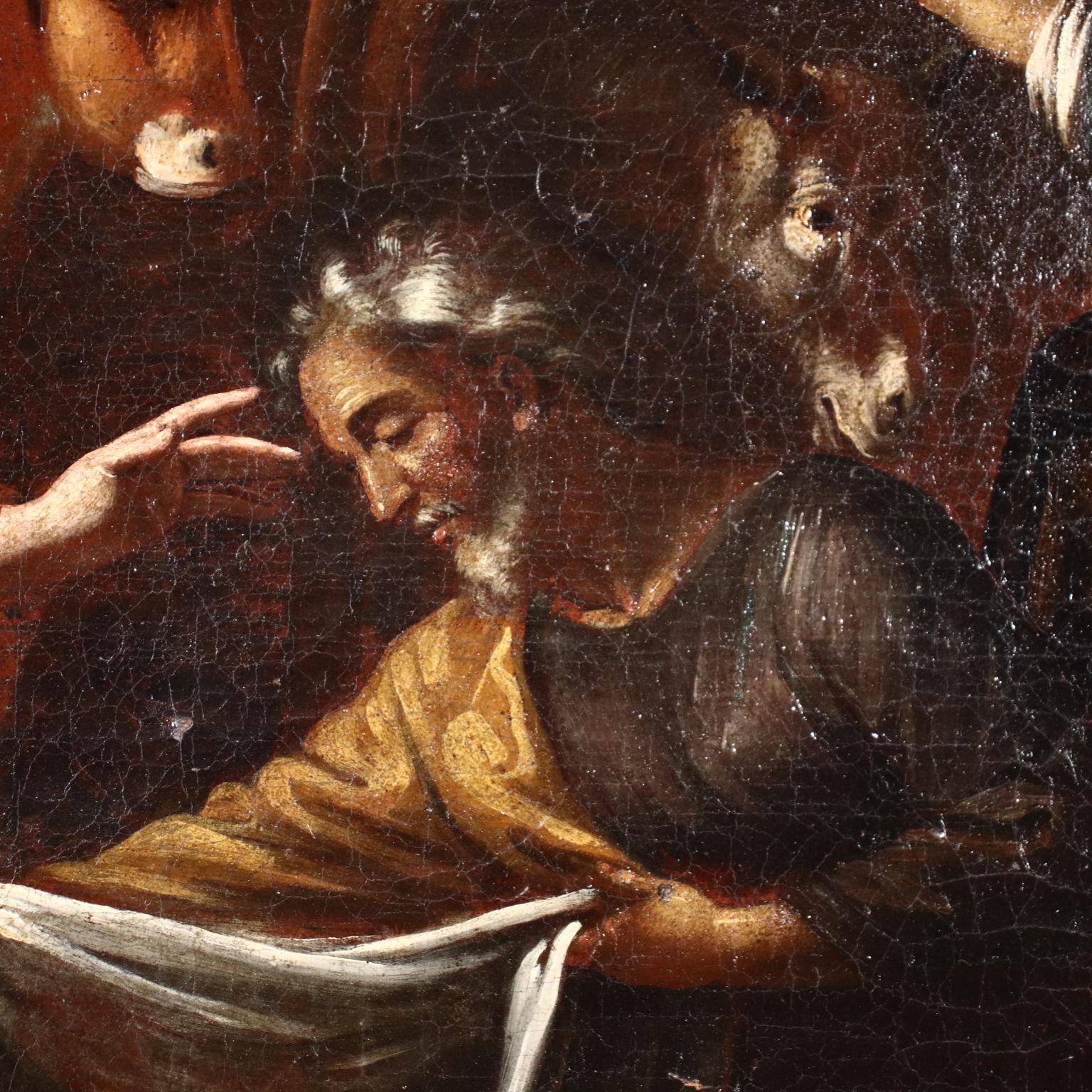 The Nativity, oil on canvas, 1600s - Black Figurative Painting by Unknown