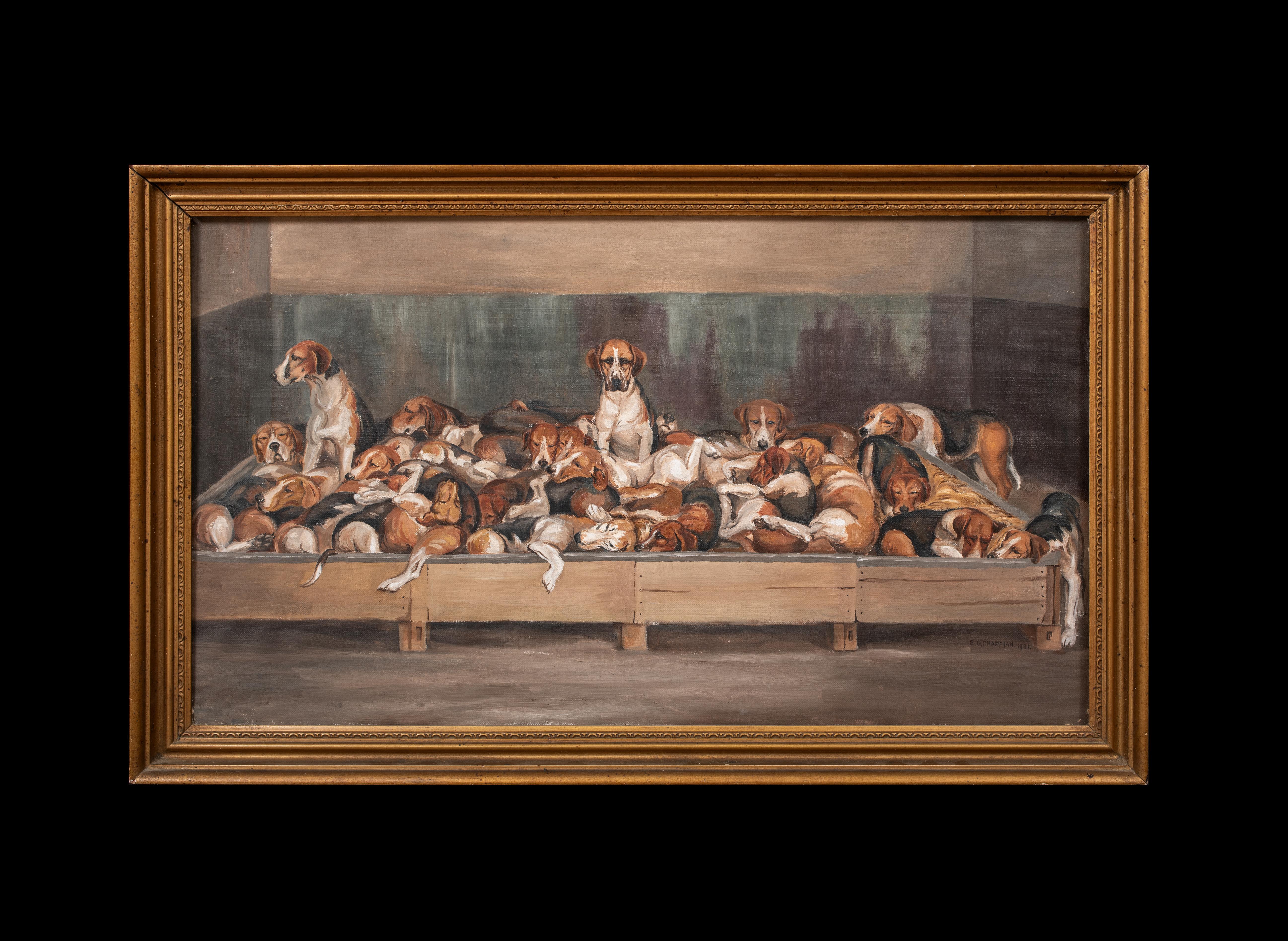 The New Forest Foxhounds, 19e siècle  par E G Chapman (19ème siècle britannique) - Painting de Unknown