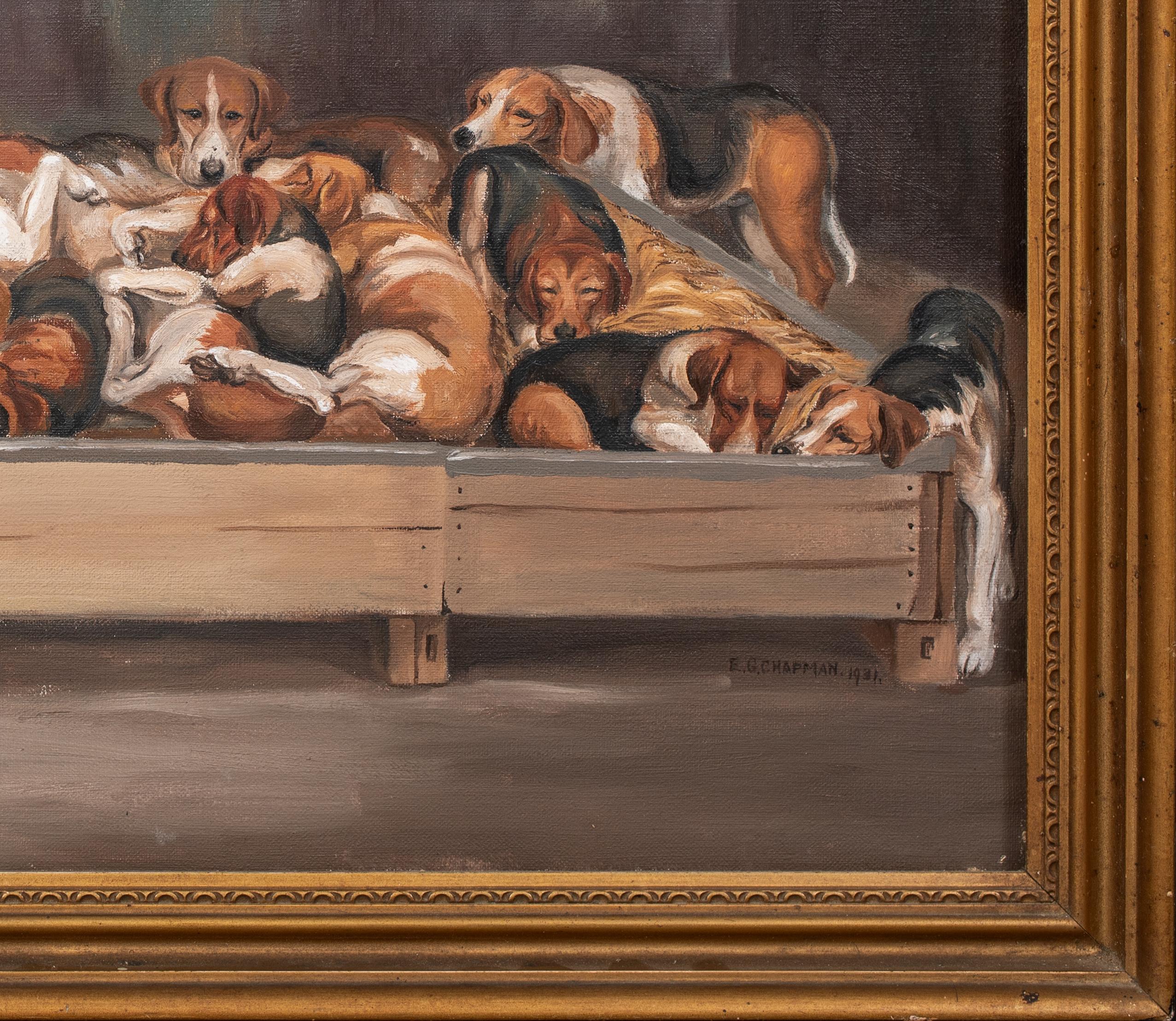 The New Forest Foxhounds, 19e siècle

par E G Chapman (19ème siècle britannique)

Portrait anglais du 19e siècle des New Forest Foxhounds, huile sur toile de E G Chapman. Étude panoramique d'excellente qualité et condition des foxhounds de la New
