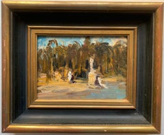 The Oasis, Orientalist French Painting, Original Oil on Panel