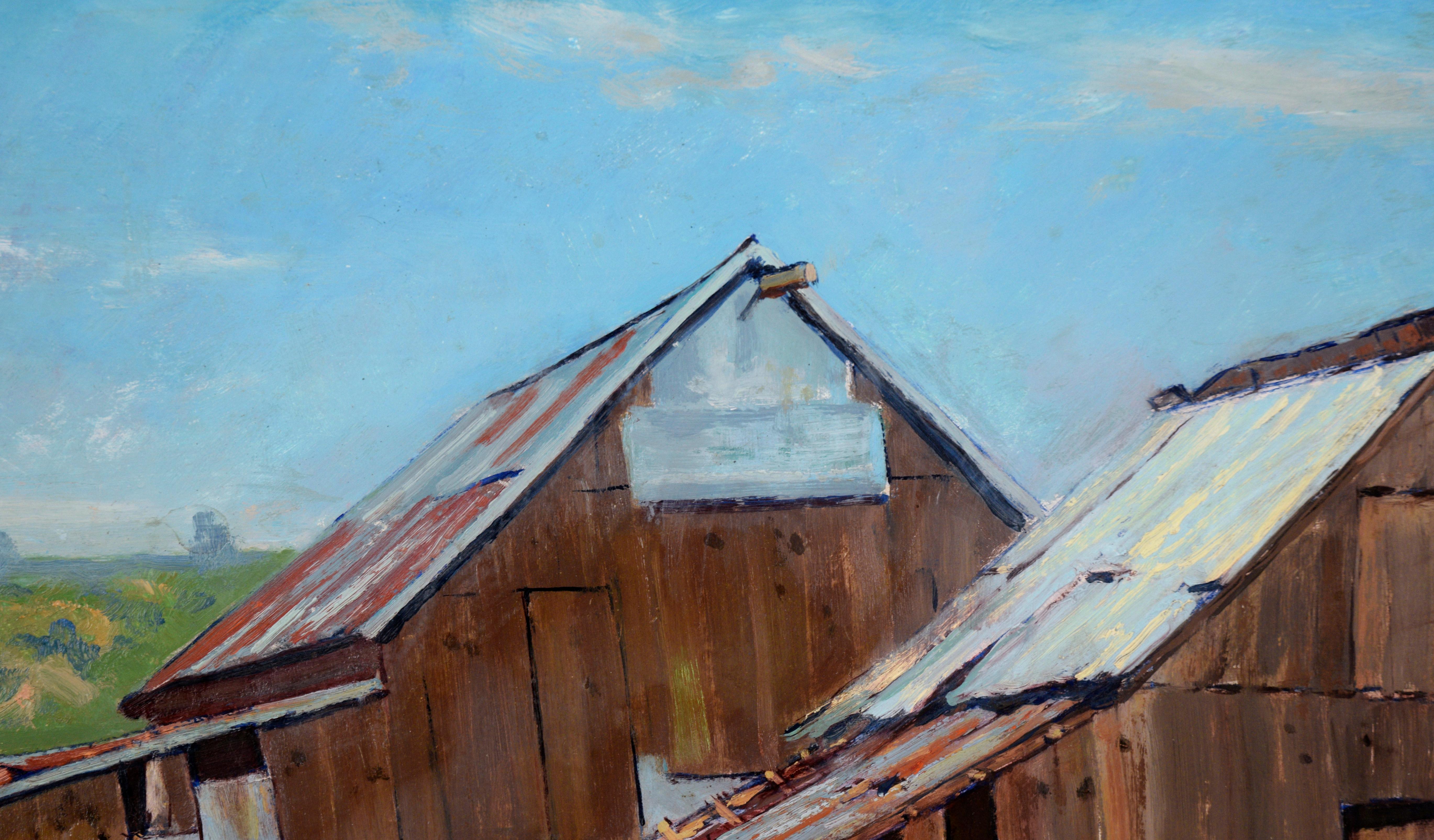 Los antiguos graneros - Paisaje agrícola - Painting Impresionista de Unknown