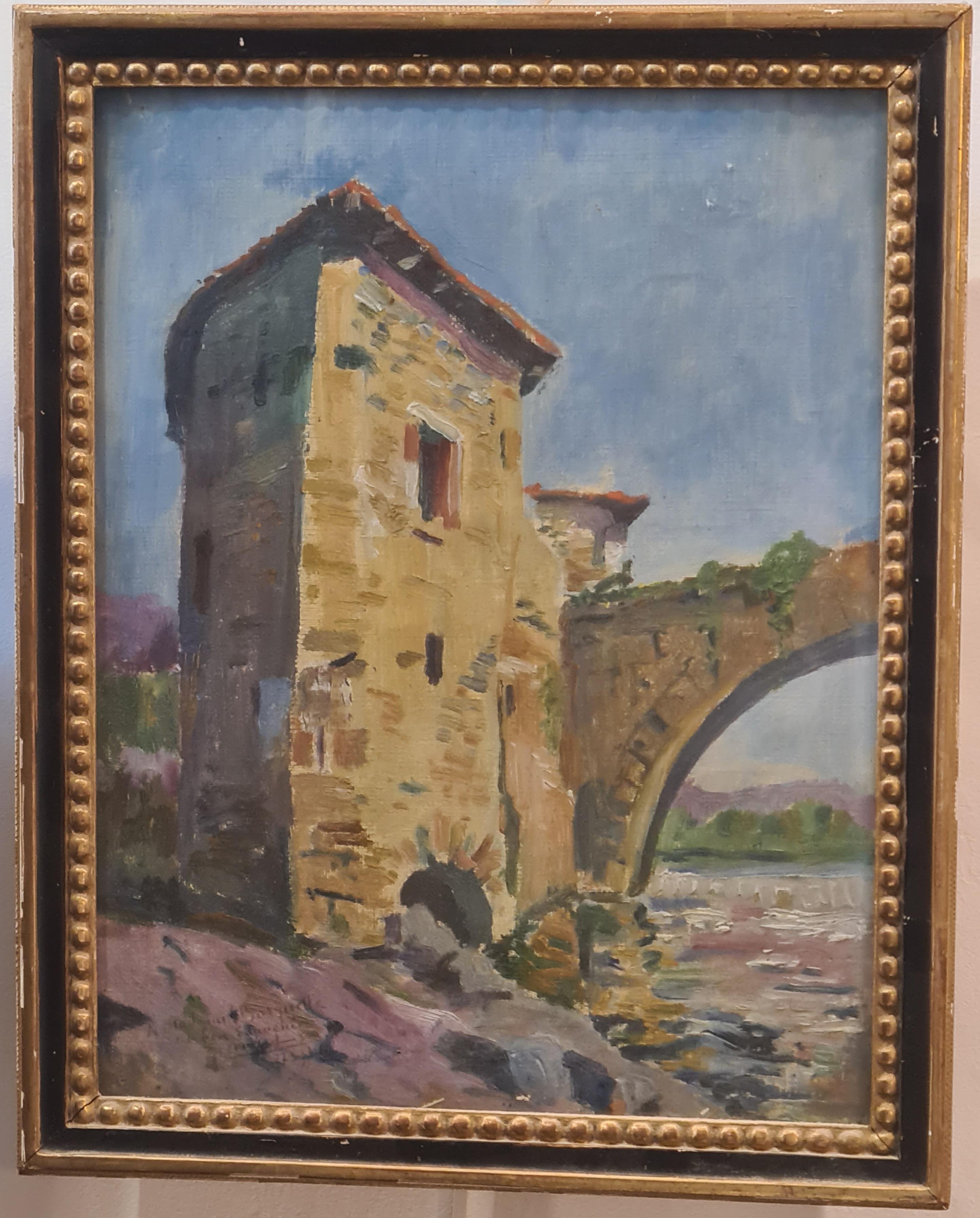 Le Vieux pont, 27 septembre 1914 - Painting de Unknown