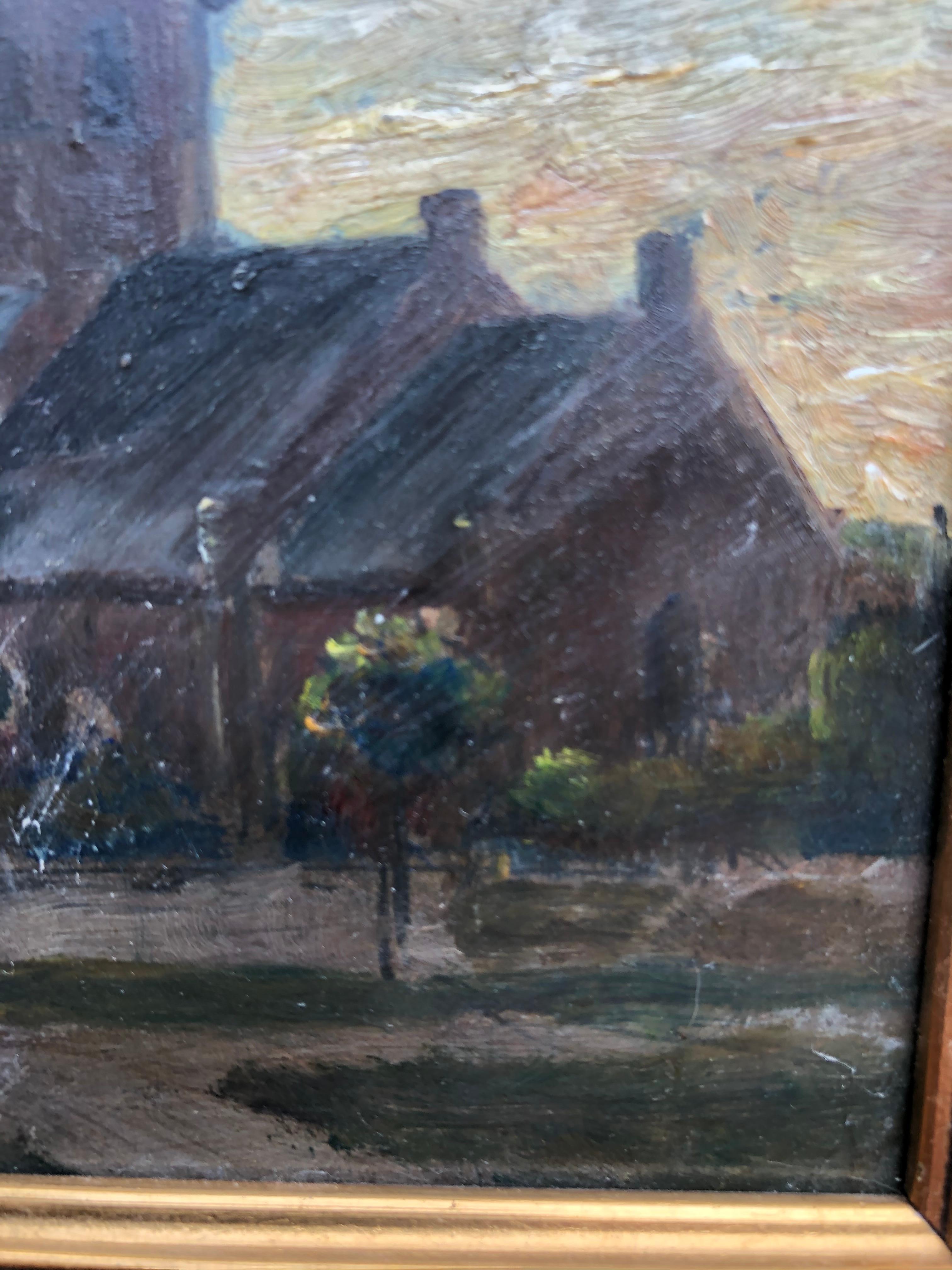 Mystery tonalist oil on masonite. Definitely painted by a well trained artist but appears to be unsigned. Not sure if it is American or European. Frame measures 8 3/4 inches high by 6 1/4 wide.