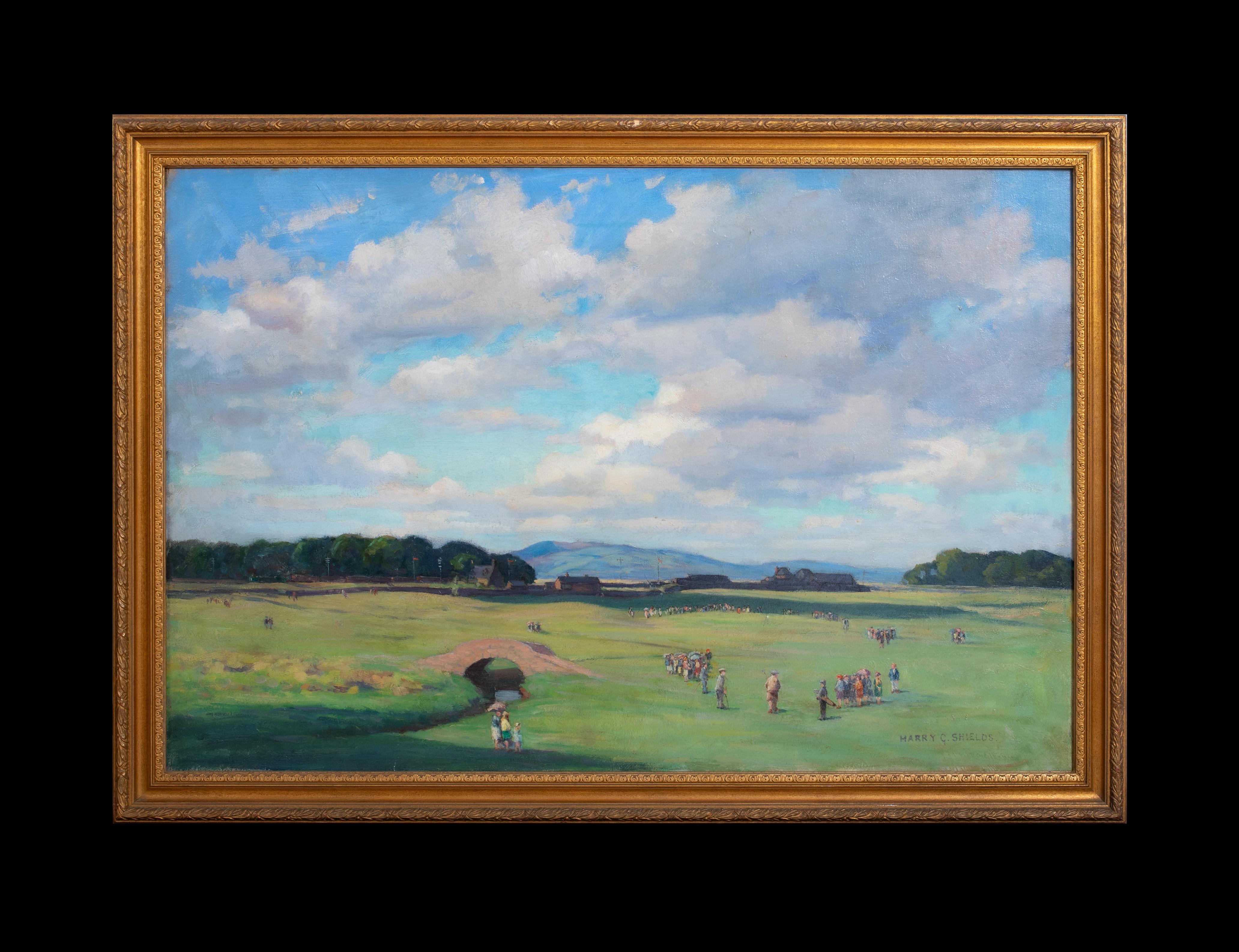 The Old Course, St Andrews, circa 1900  by Harry Gordon Shields R.B.A. Golf - Painting by Unknown