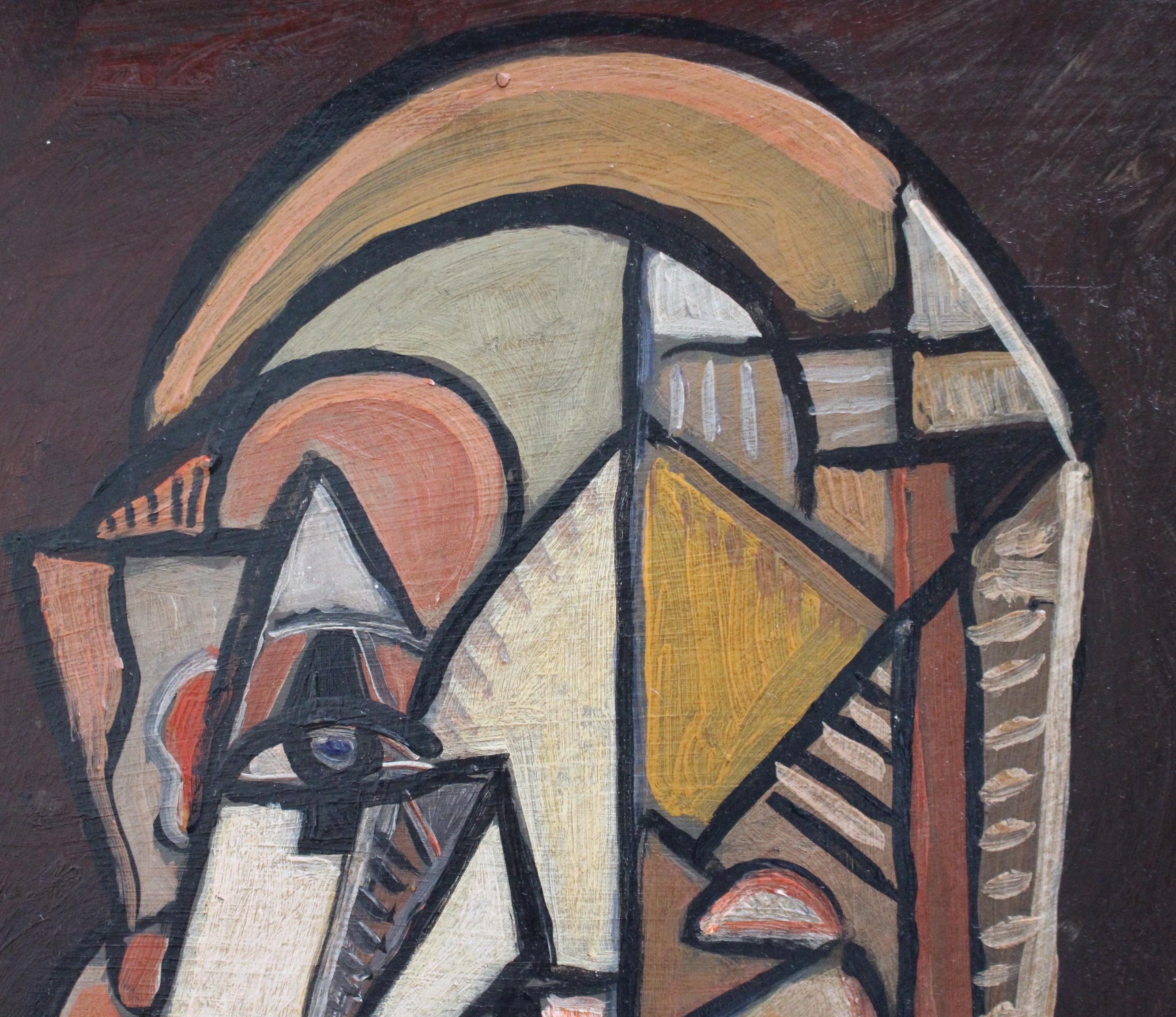 'The Opera Singer', oil on board, by unknown artist (circa 1940s - 1960s). This is a delightfully radiant cubist depiction of a magnificent stage singer. We all know the reputations of operatic divas with their outrageous behaviour in the form of