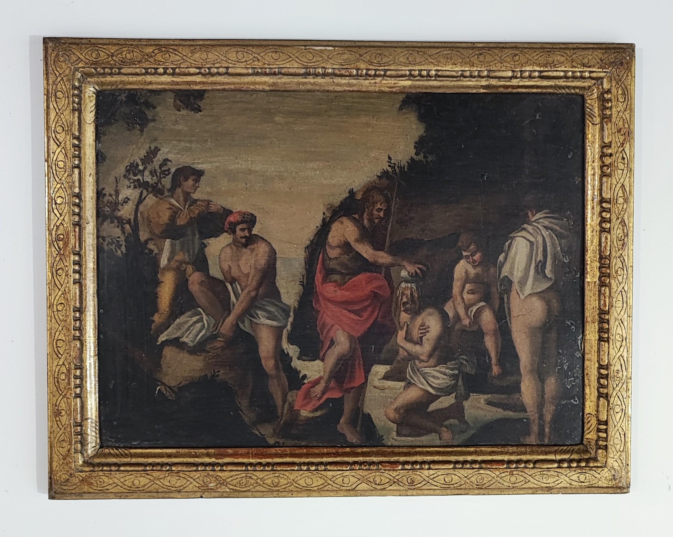 La pace delle tue notti scende nei loro pensieri - Painting di Unknown