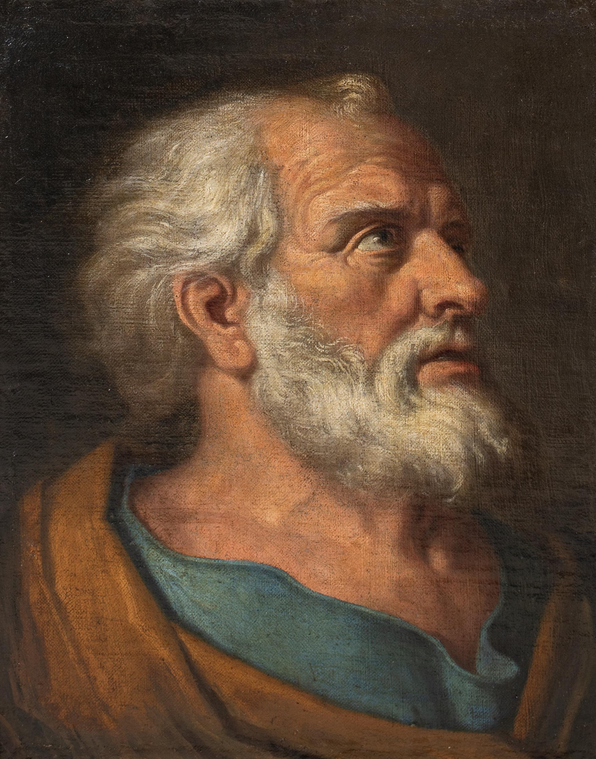 San Pietro penitente, XVII secolo

attribuito a Donato Creti (1671-1749)

Grande ritratto rococò italiano del 1700 circa di San Pietro penitente, olio su tela attribuito a Donato Creti. Eccellente qualità e condizione, presentato in una cornice di