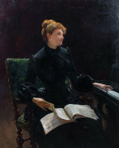 The Piano Lesson by Louis TRIBOUT (19th Century French Impressionist)