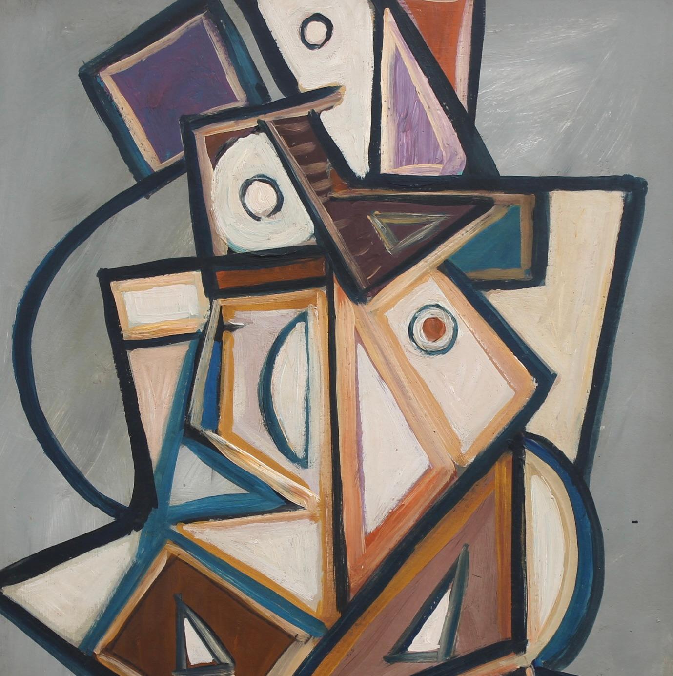 La scuola tedesca 'Il postino' (circa anni '70) - Painting Astratto di Unknown