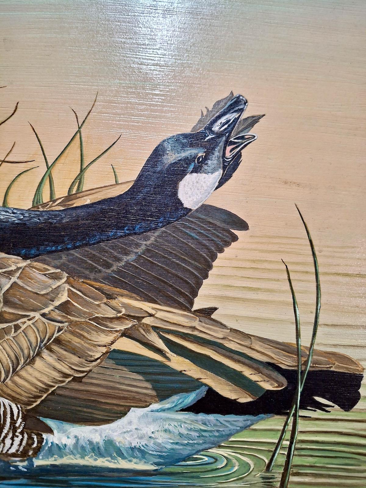 El ganso que se acicala - Animal Painting Marrón de Unknown