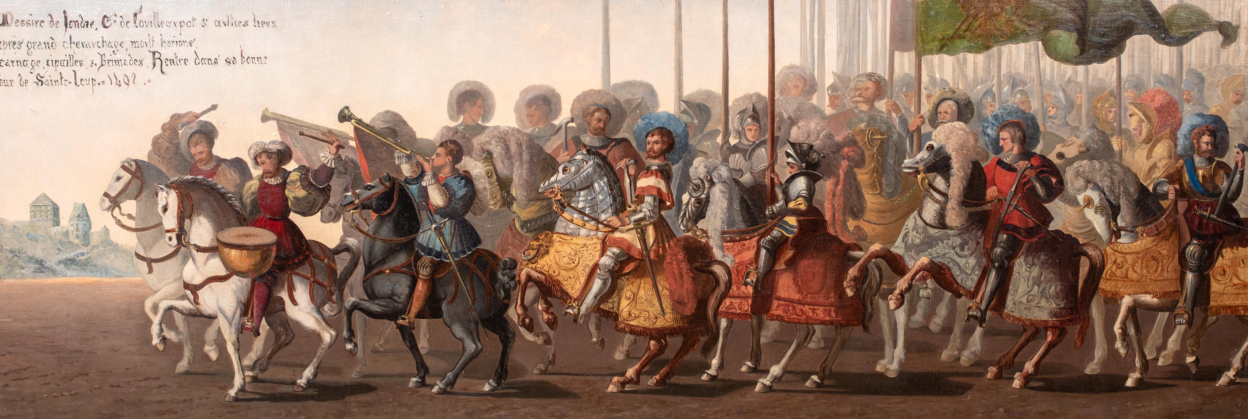 The Procession Of Joan Of Arc, The Siege Of Orléans, 19th Century  French School - Brown Portrait Painting by Unknown