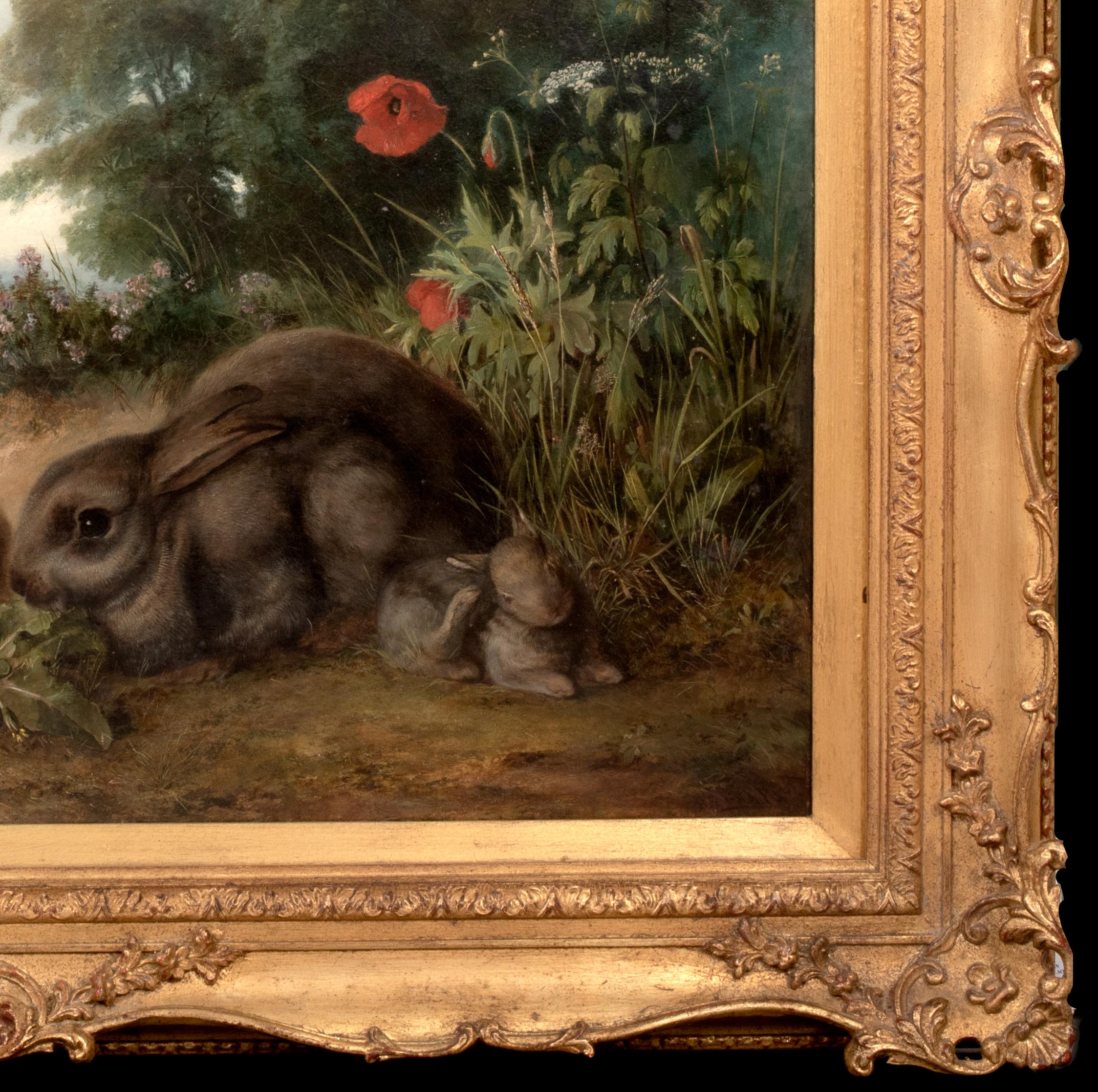 The Rabbit Family, 19th Century   by Henry Barnard Gray (1844-1871)  For Sale 1