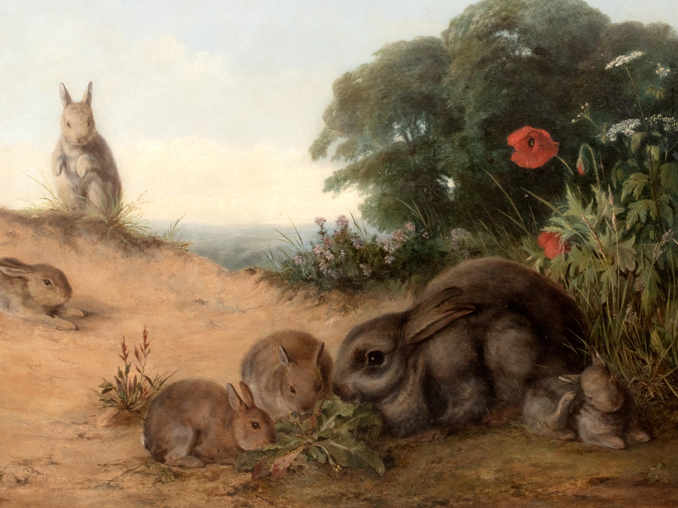 The Rabbit Family, 19th Century   by Henry Barnard Gray (1844-1871)  For Sale 2
