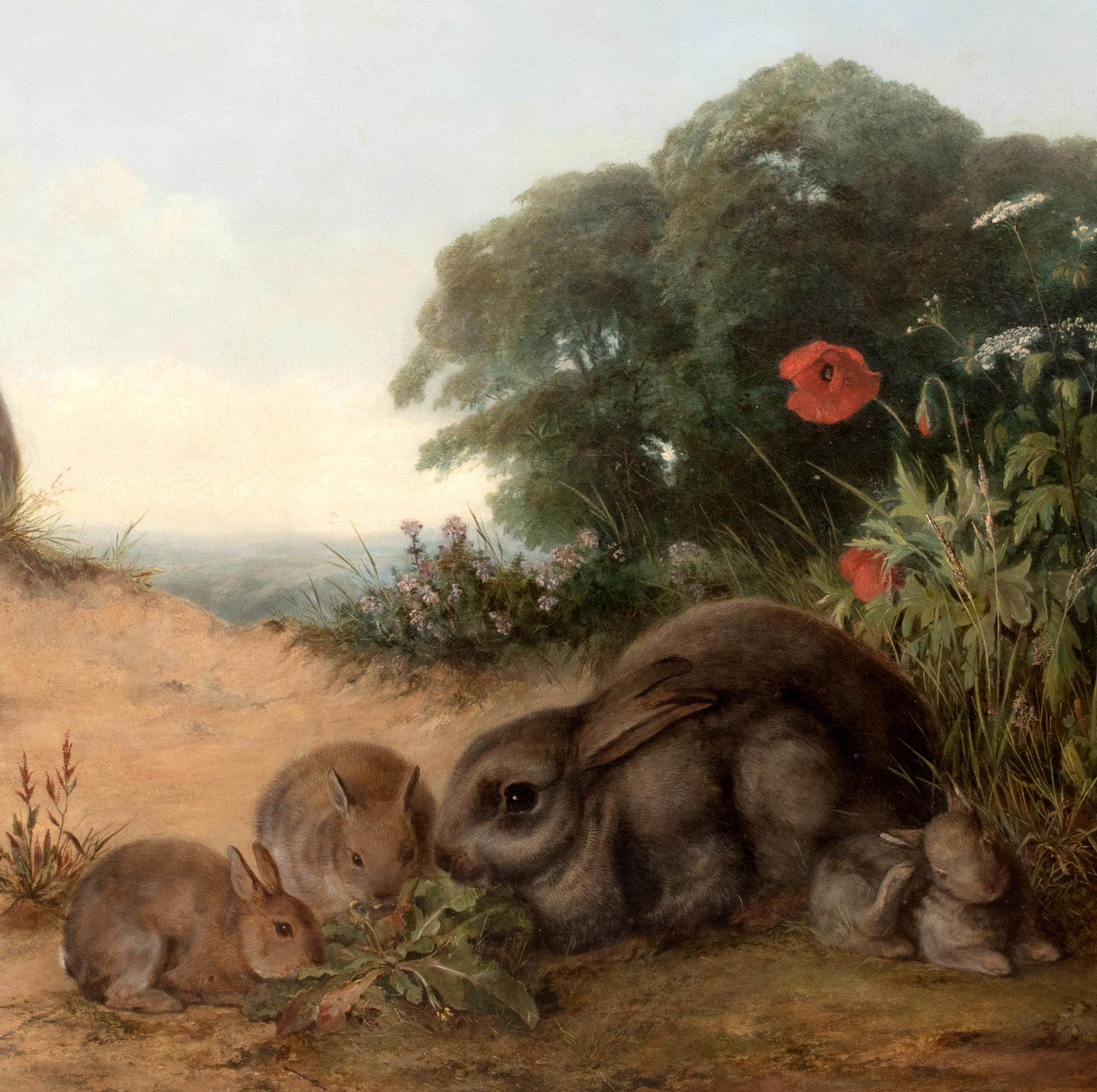The Rabbit Family, 19th Century   by Henry Barnard Gray (1844-1871)  For Sale 3