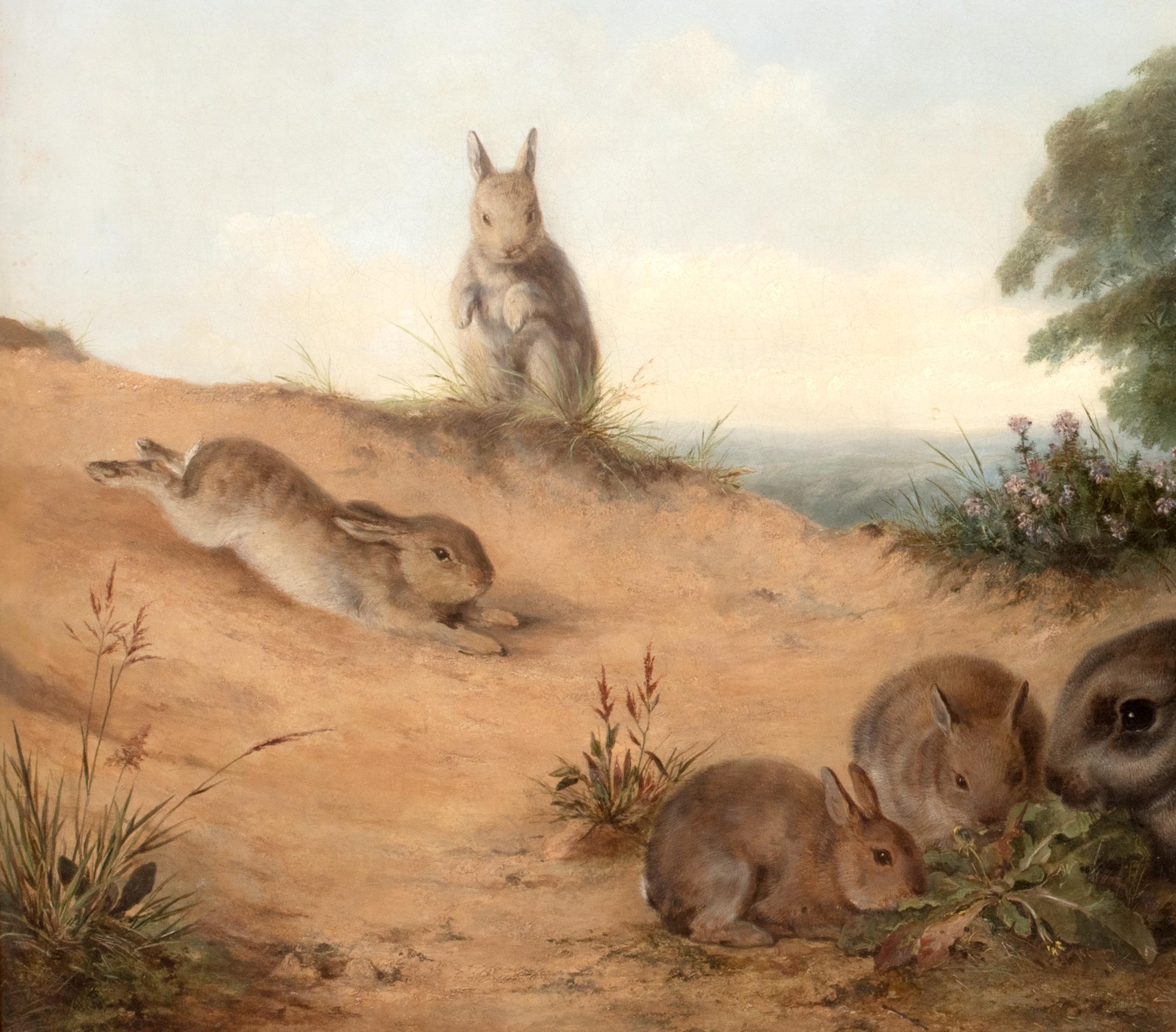 The Rabbit Family, 19th Century   by Henry Barnard Gray (1844-1871)  For Sale 4