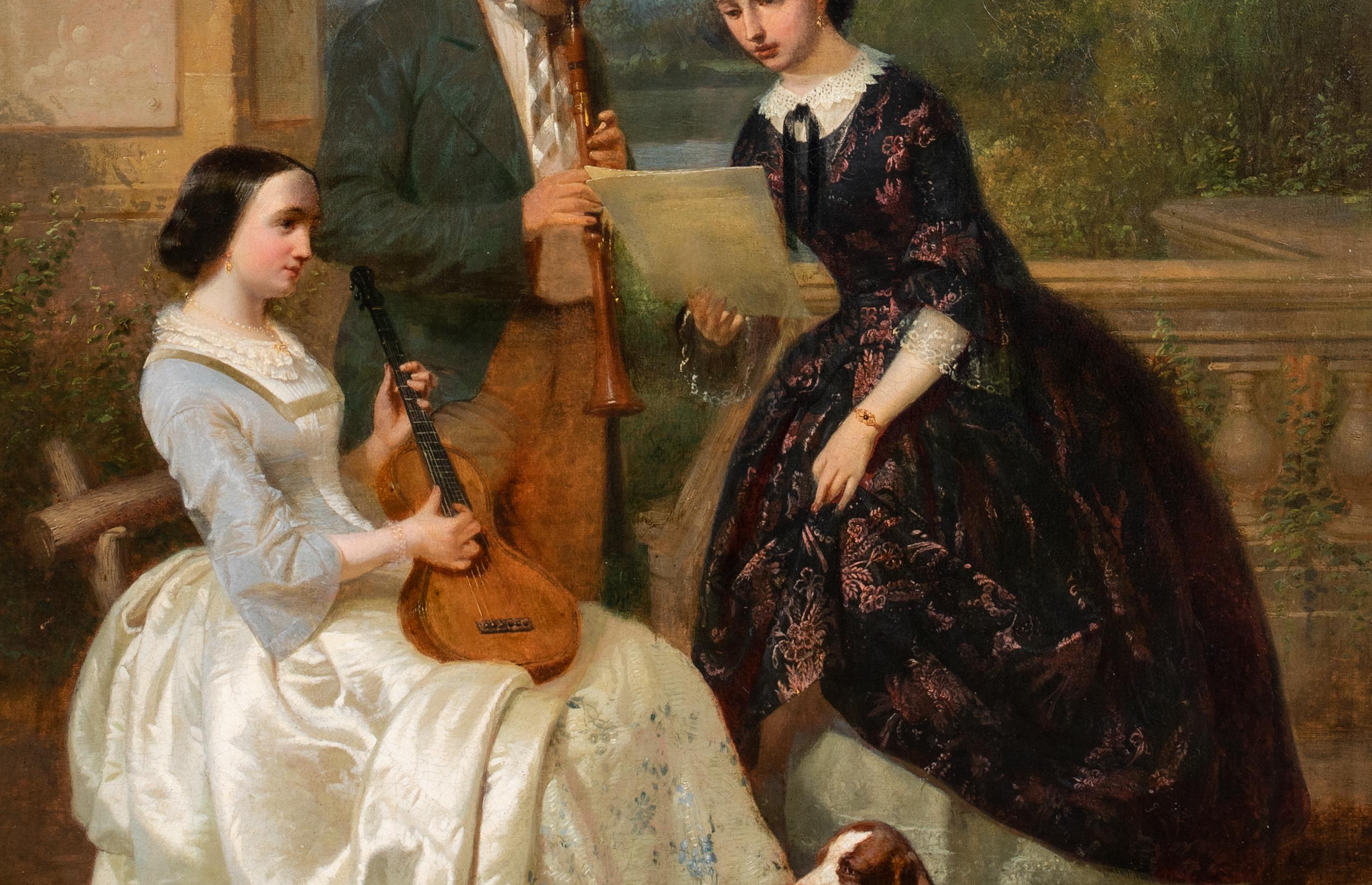 The Recital, 19th Century  French School - Signed bottom right indistinctly  For Sale 2