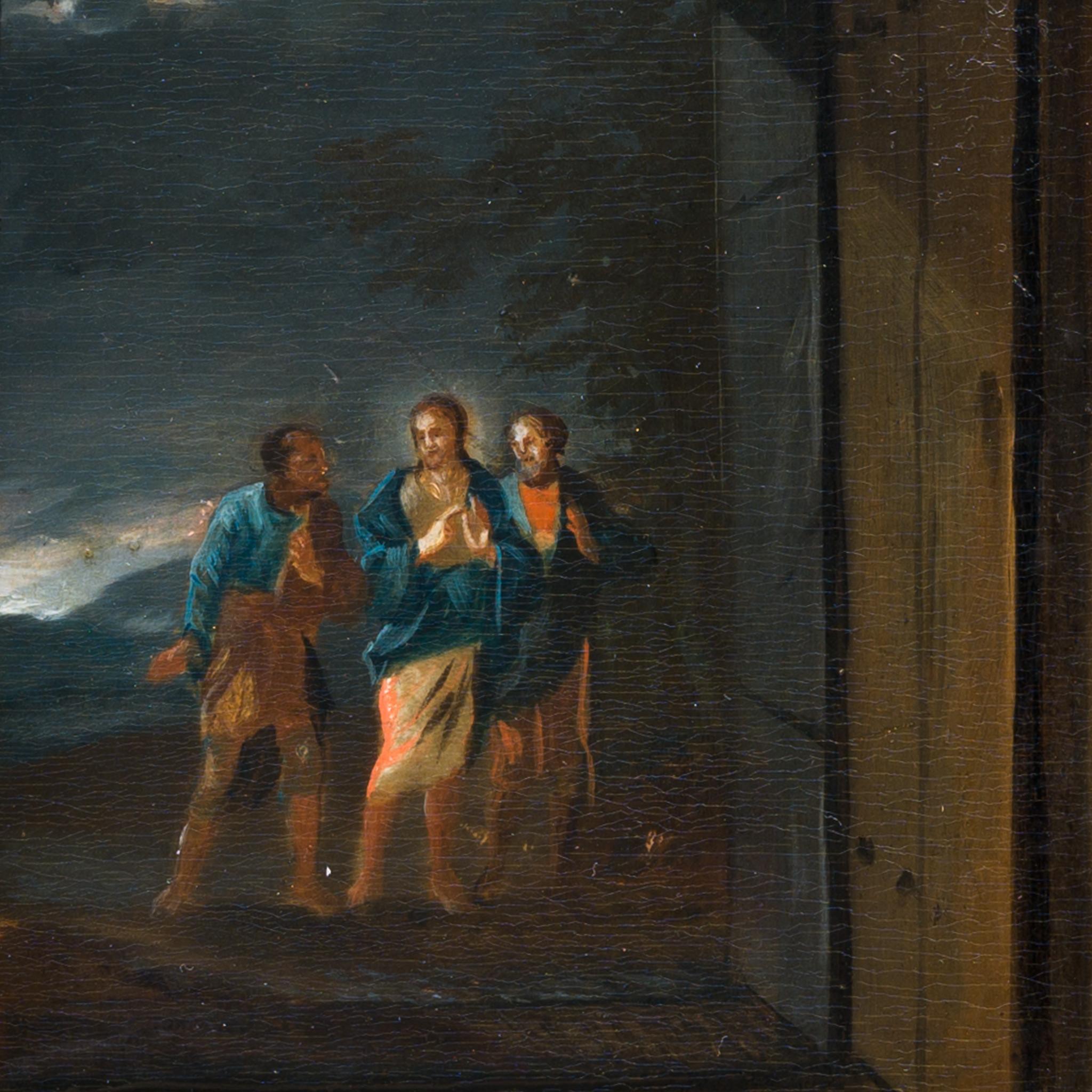 La strada per Emmaus, dipinto antico tedesco - Painting di Unknown