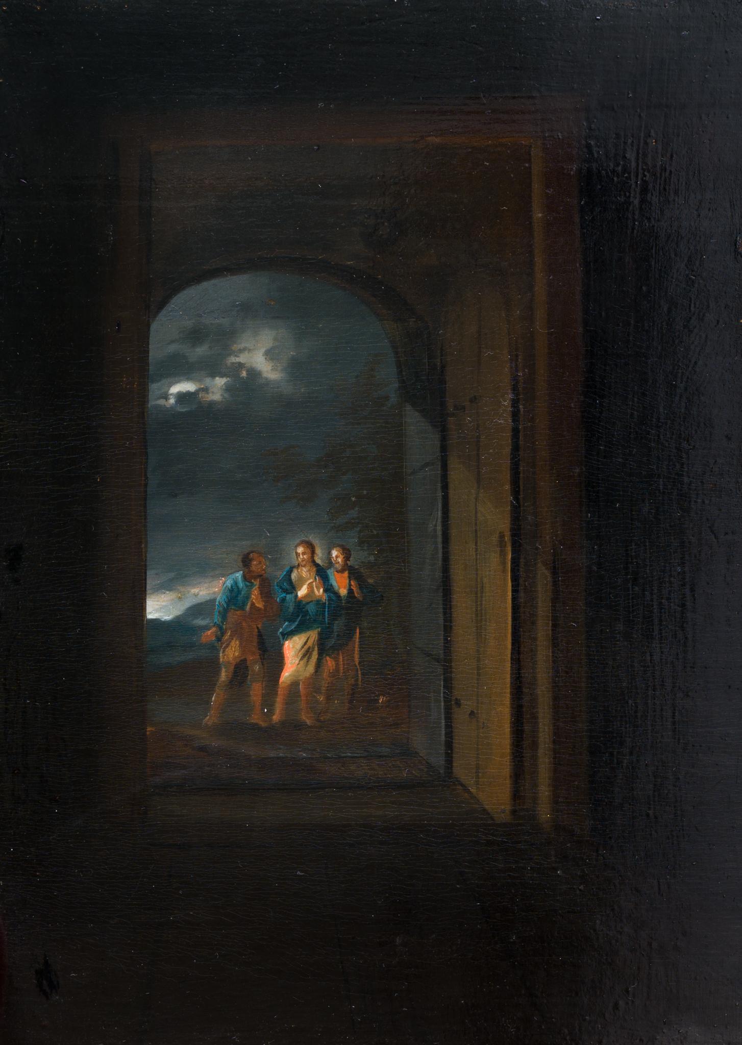 La strada per Emmaus, dipinto antico tedesco - Painting Antichi maestri di Unknown