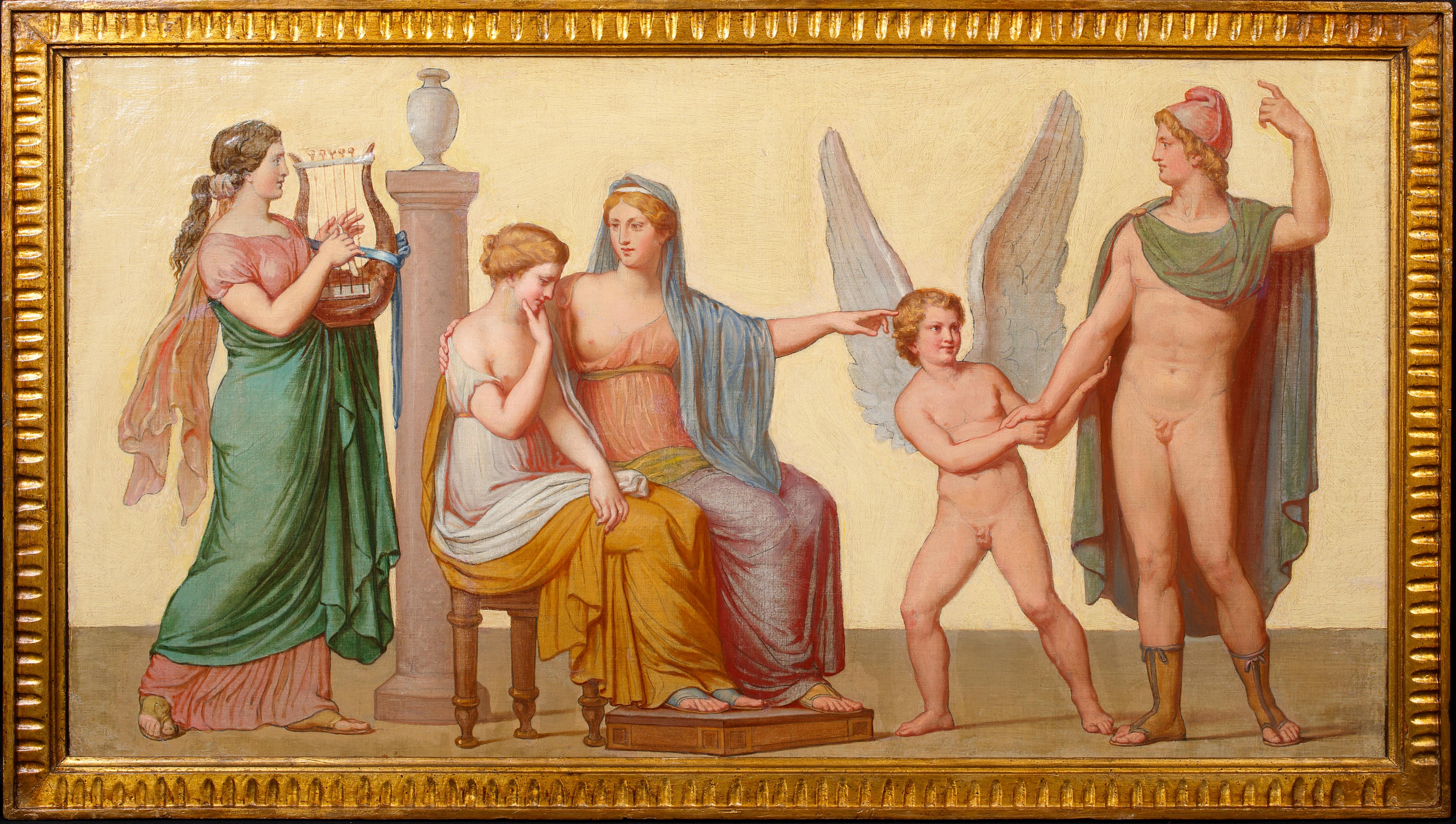 Unknown Portrait Painting - The Roman Gods In An Allegory Of Love, 18th Century  Italian School 