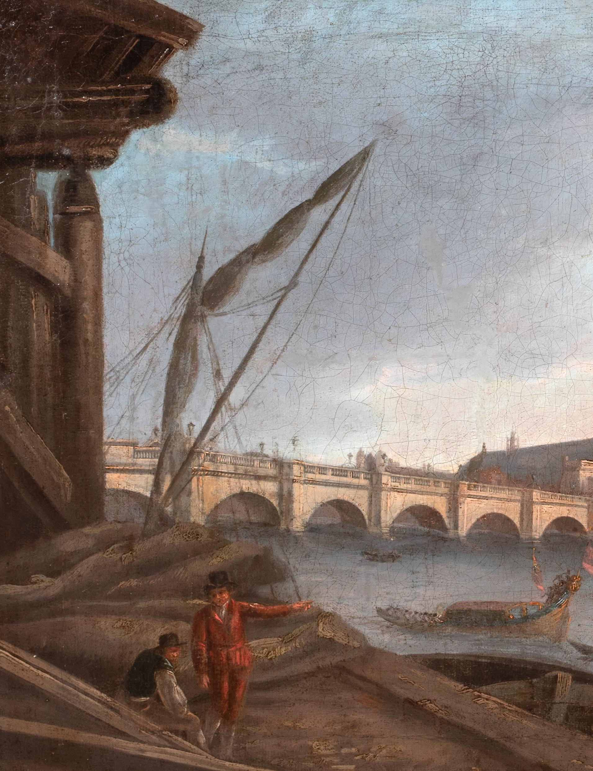 The Royal Barge of George III, Westminster Bridge From Southbank, 18th Century For Sale 6