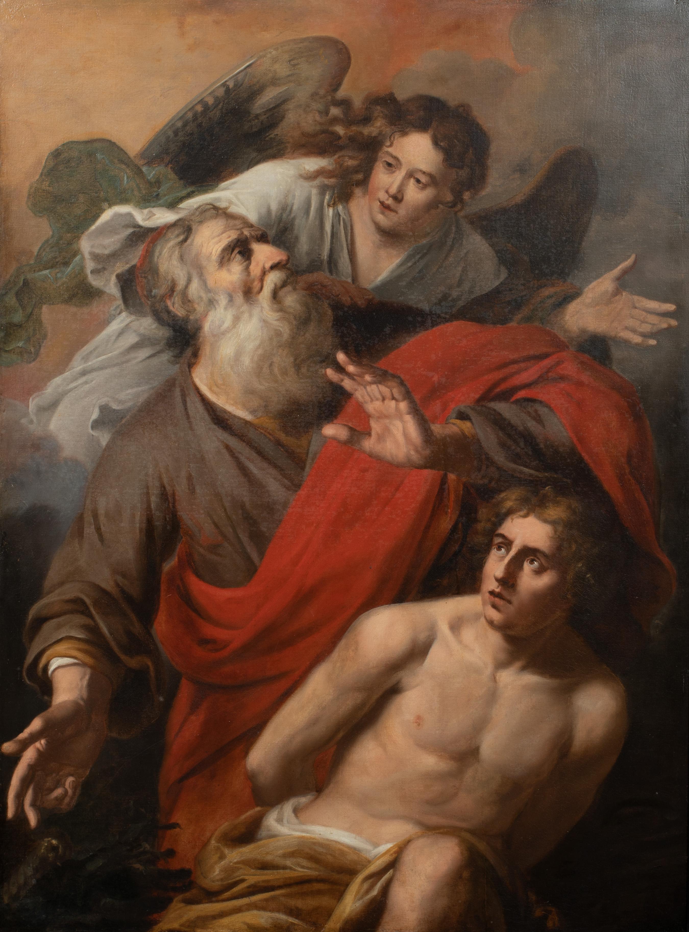 Unknown Figurative Painting - The Sacrifice of Isaac, 17th Century