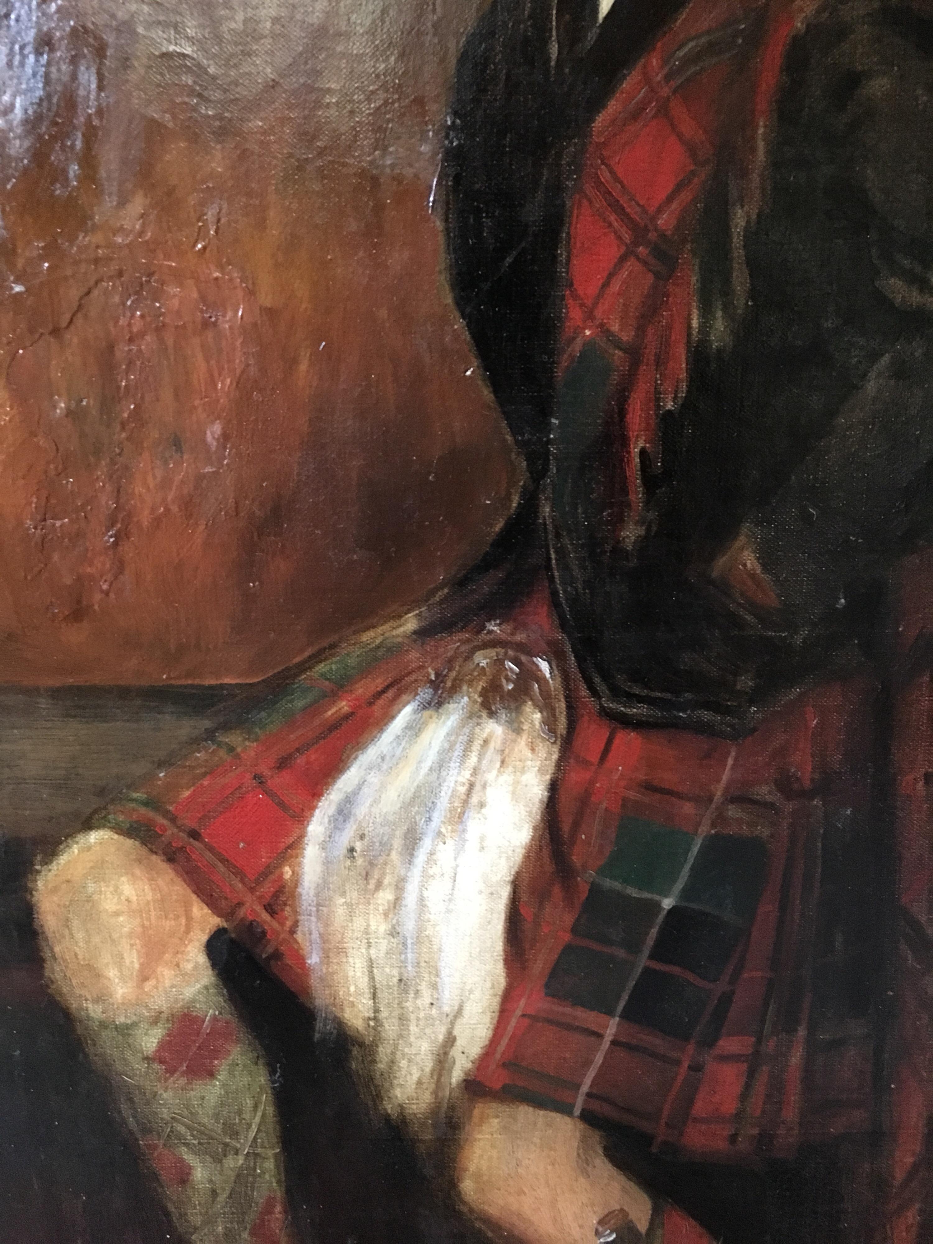 Scottish Gentlemen, Large Impressionist Portrait, Signed Oil Painting 
By Scottish artist, W.Burns, Early 20th Century
Signed and dated '1903' by the artist on the lower left hand corner
Oil painting on canvas, framed
Framed size: 36 x 25