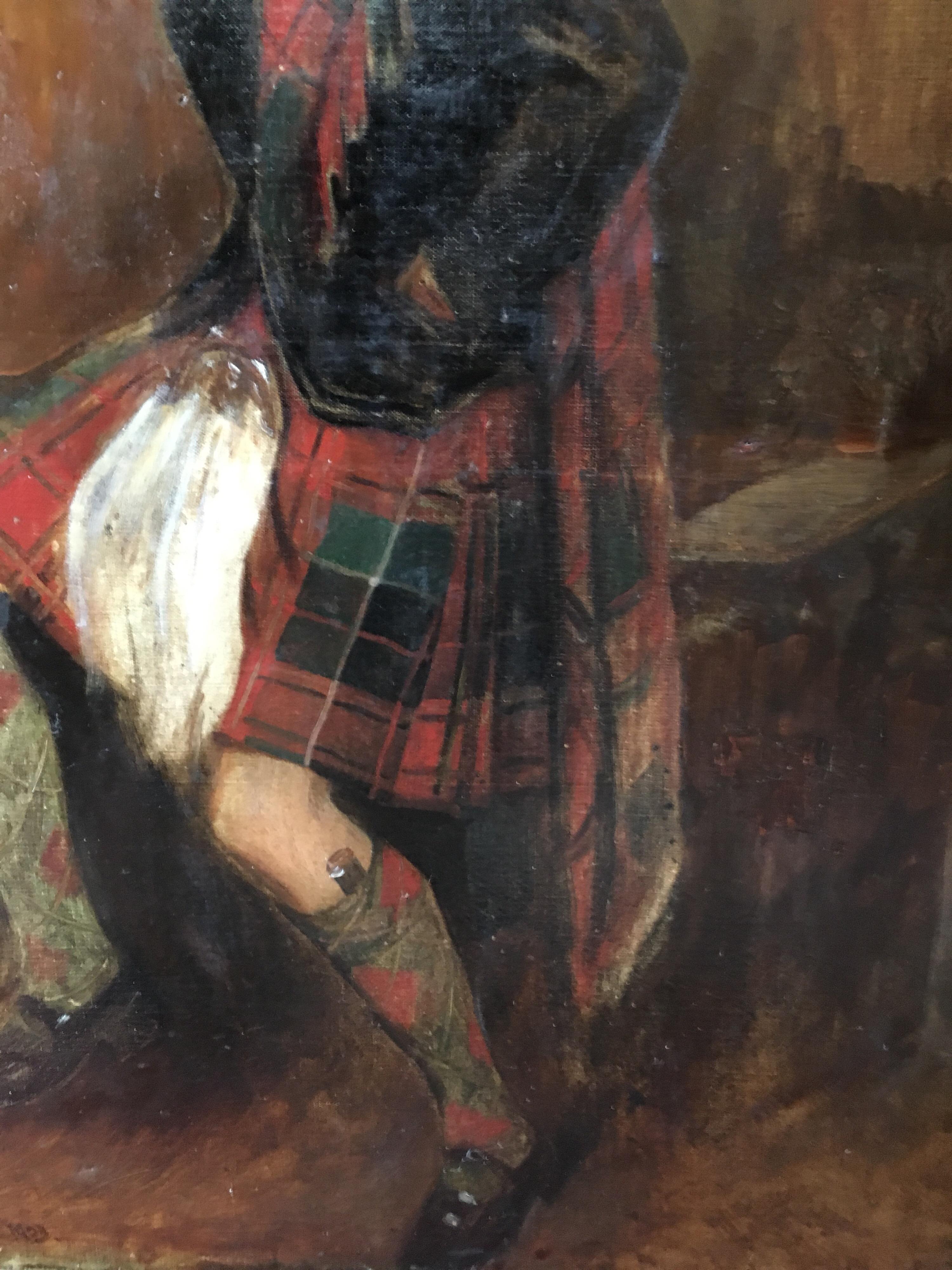 The Scottish Gentlemen, Large Impressionist Portrait, Signed Oil Painting  1