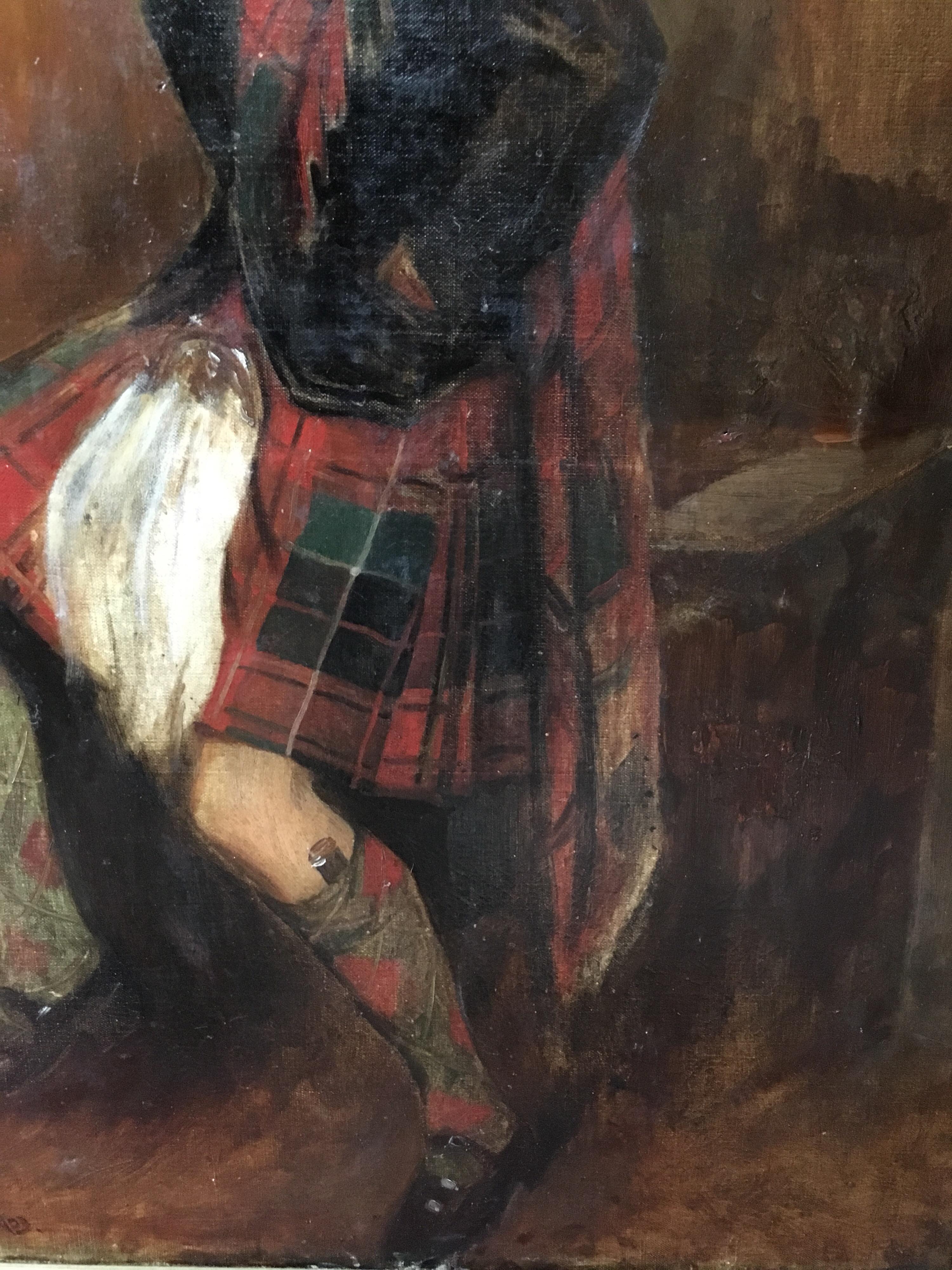 The Scottish Gentlemen, Large Impressionist Portrait, Signed Oil Painting  2