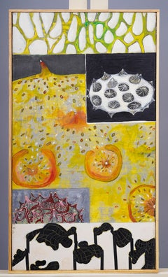 "La semilla de la vida" Pintura al óleo abstracta de esporas microscópicas