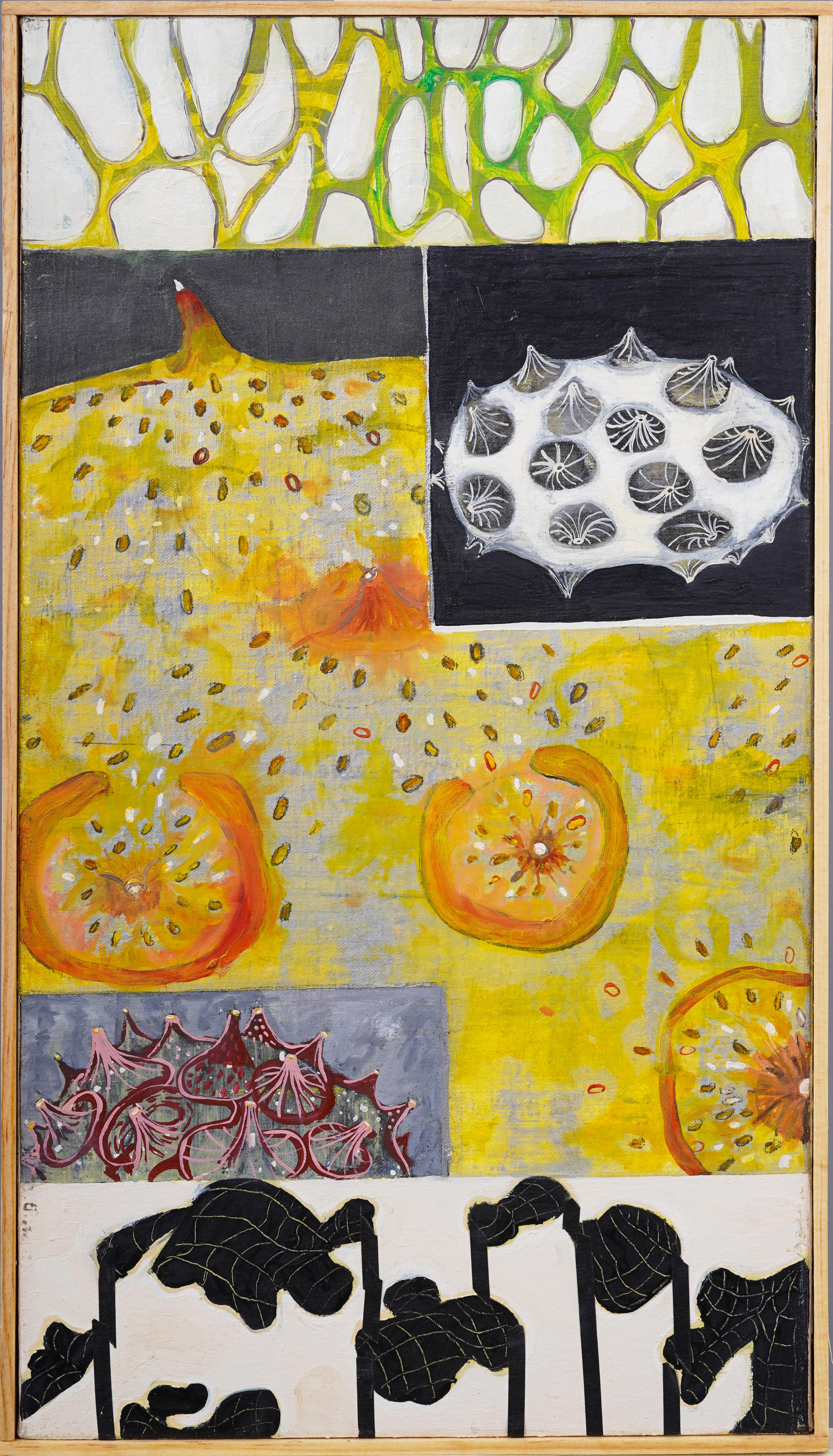 Unknown Abstract Painting - "The Seed of Life" Microscopic Spore Abstract Oil Painting